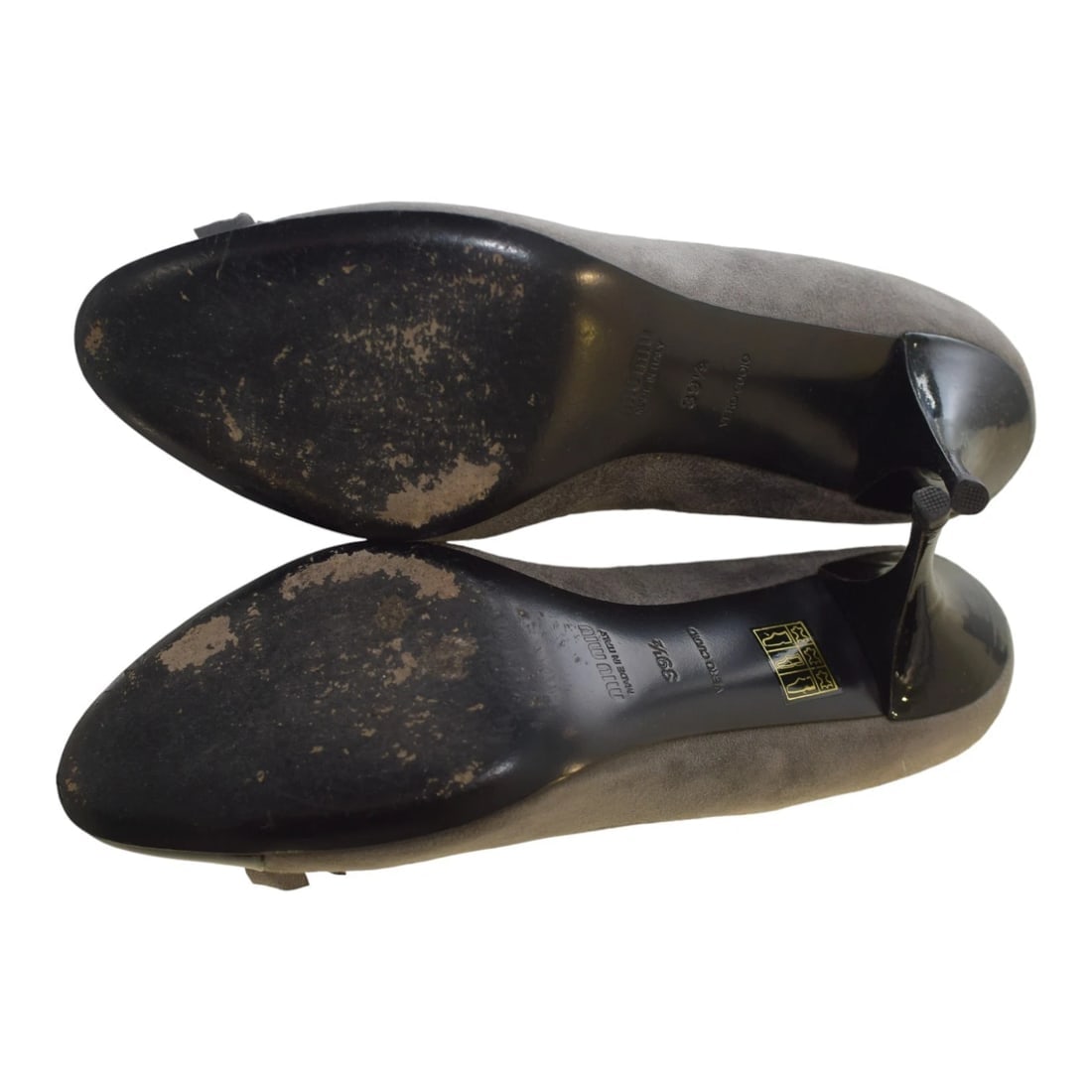 Miu Miu Bow Pumps – Gray Suede with Black Patent Leather Cap Toe size 39.5 - 9