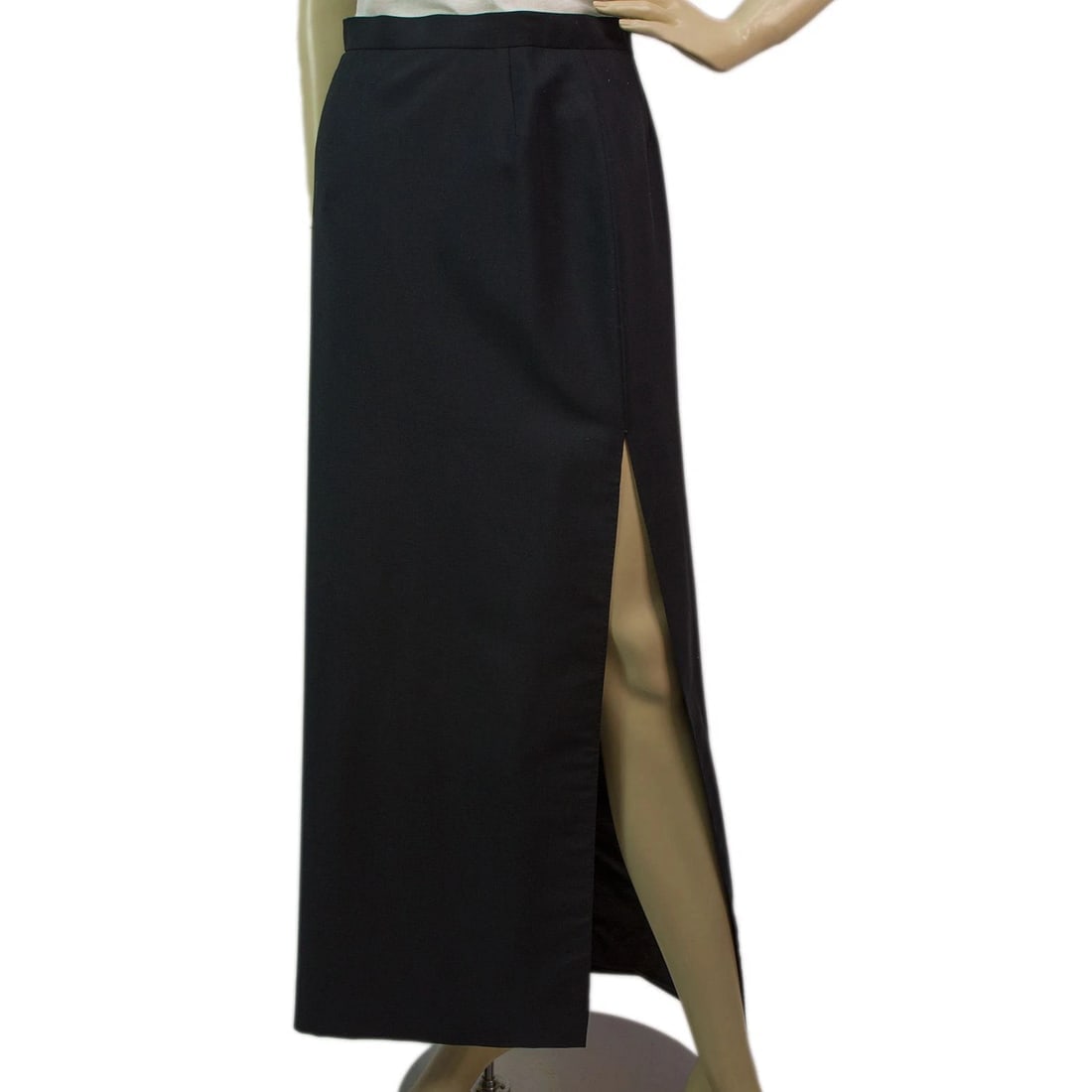 Tailor Made Handmade Black Long Maxi Skirt with Large Slit - 2