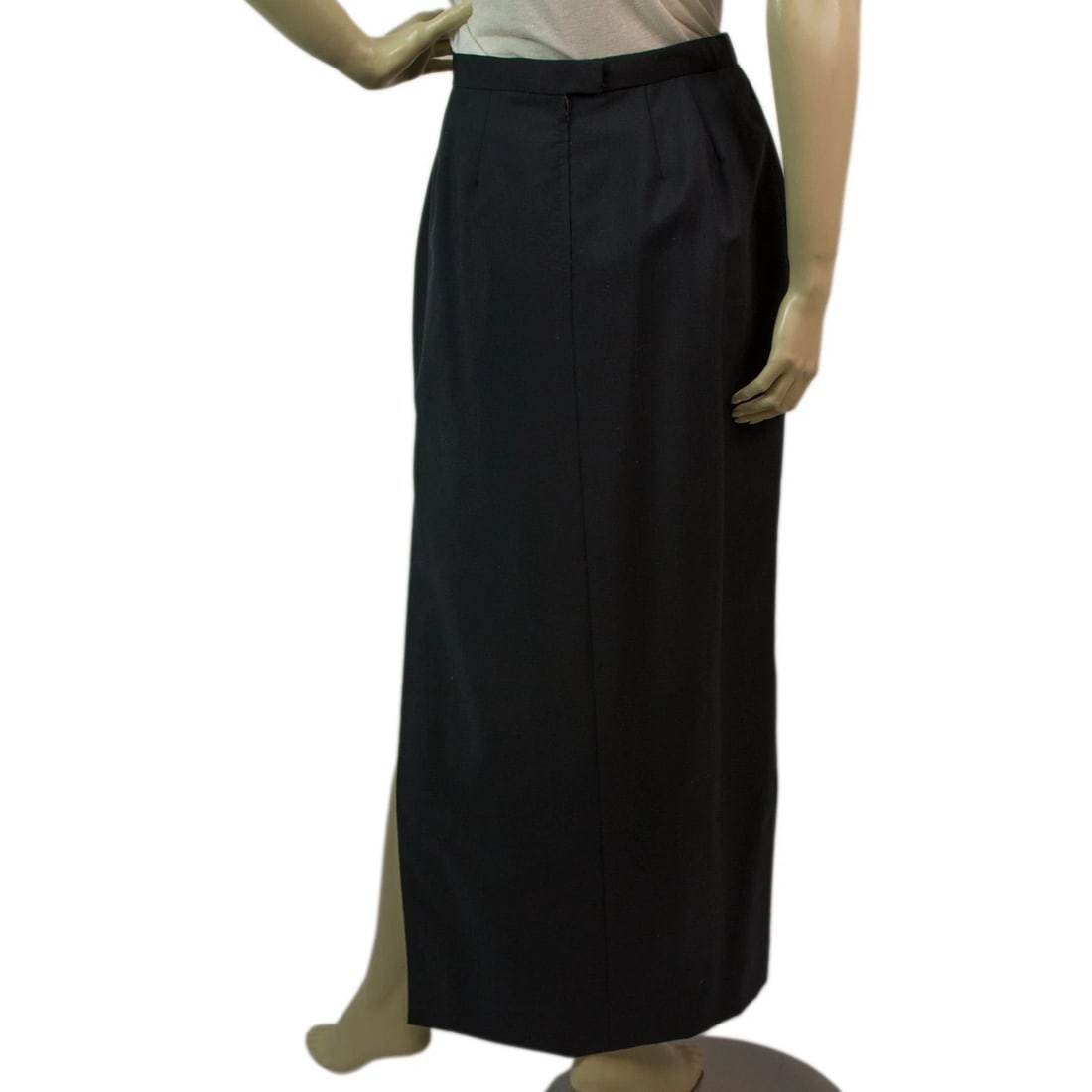 Tailor Made Handmade Black Long Maxi Skirt with Large Slit - 3