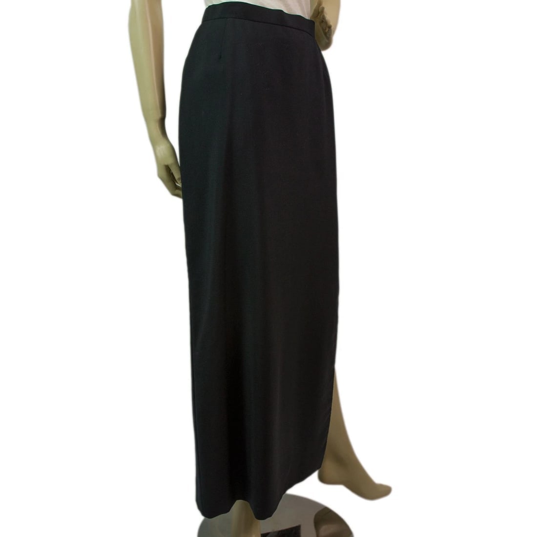 Tailor Made Handmade Black Long Maxi Skirt with Large Slit - 4