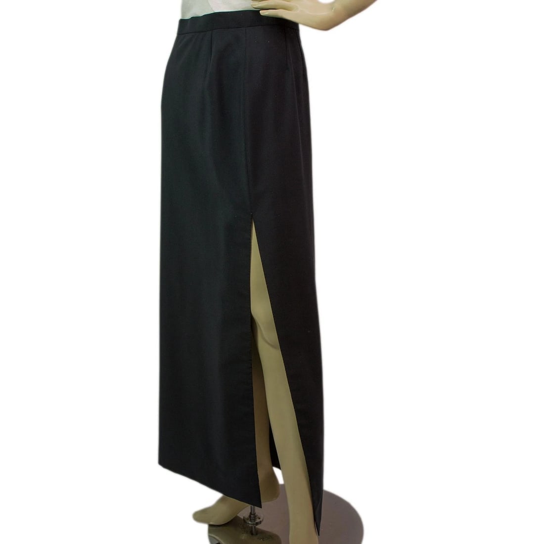 Tailor Made Handmade Black Long Maxi Skirt with Large Slit - 5