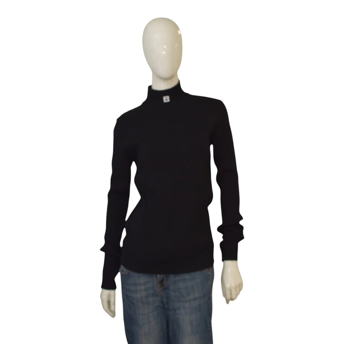 Pièces Uniques by Edmond Luu Black Ribbed High-Neck Sweater – Size L: Title:Pièces Uniques by Edmond Luu Black Ribbed High-Neck Sweater – Size LDescription:Pièces Uniques by Edmond Luu Black Ribbed High-Neck Sweater – Size L This minimalist yet