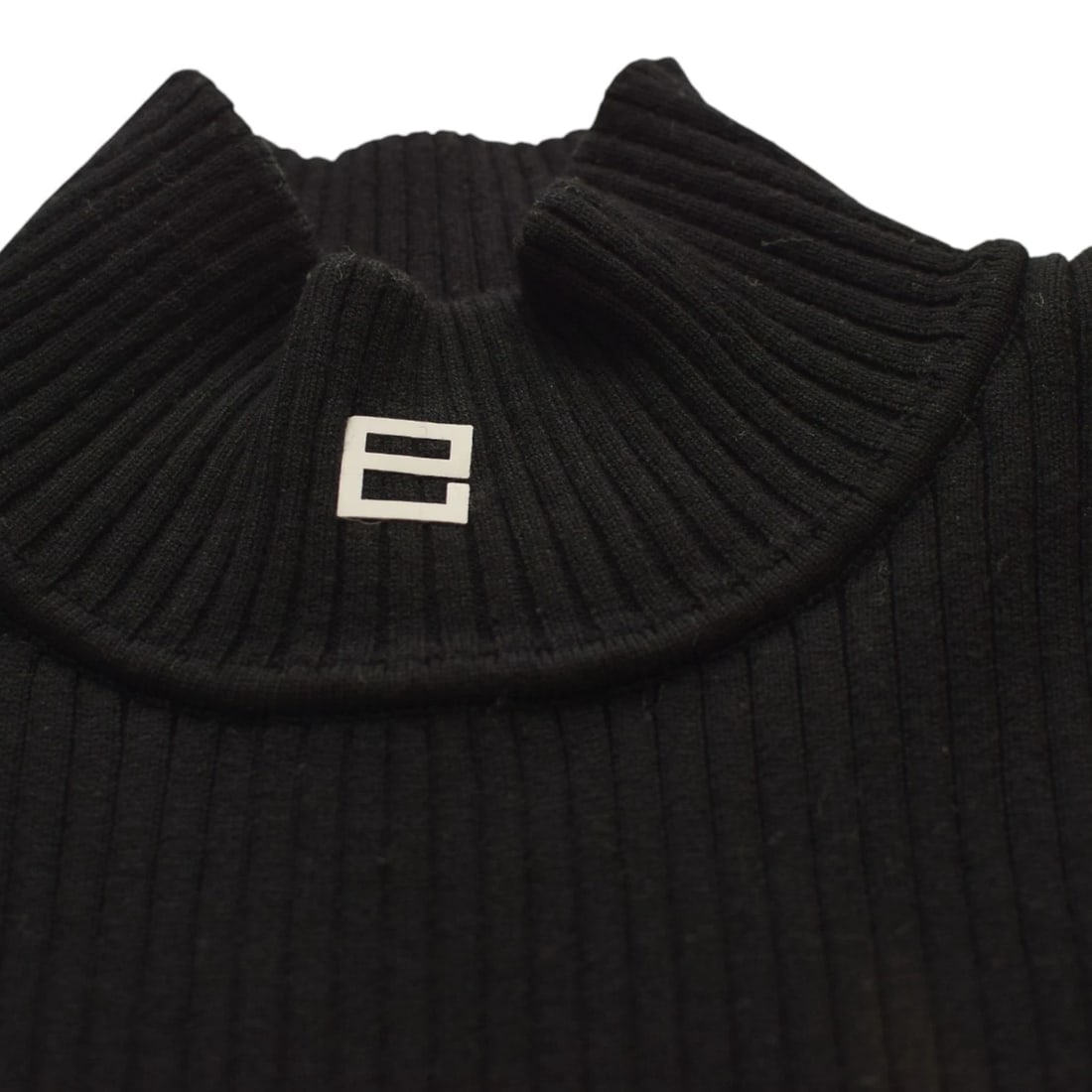 Pièces Uniques by Edmond Luu Black Ribbed High-Neck Sweater – Size L - 3