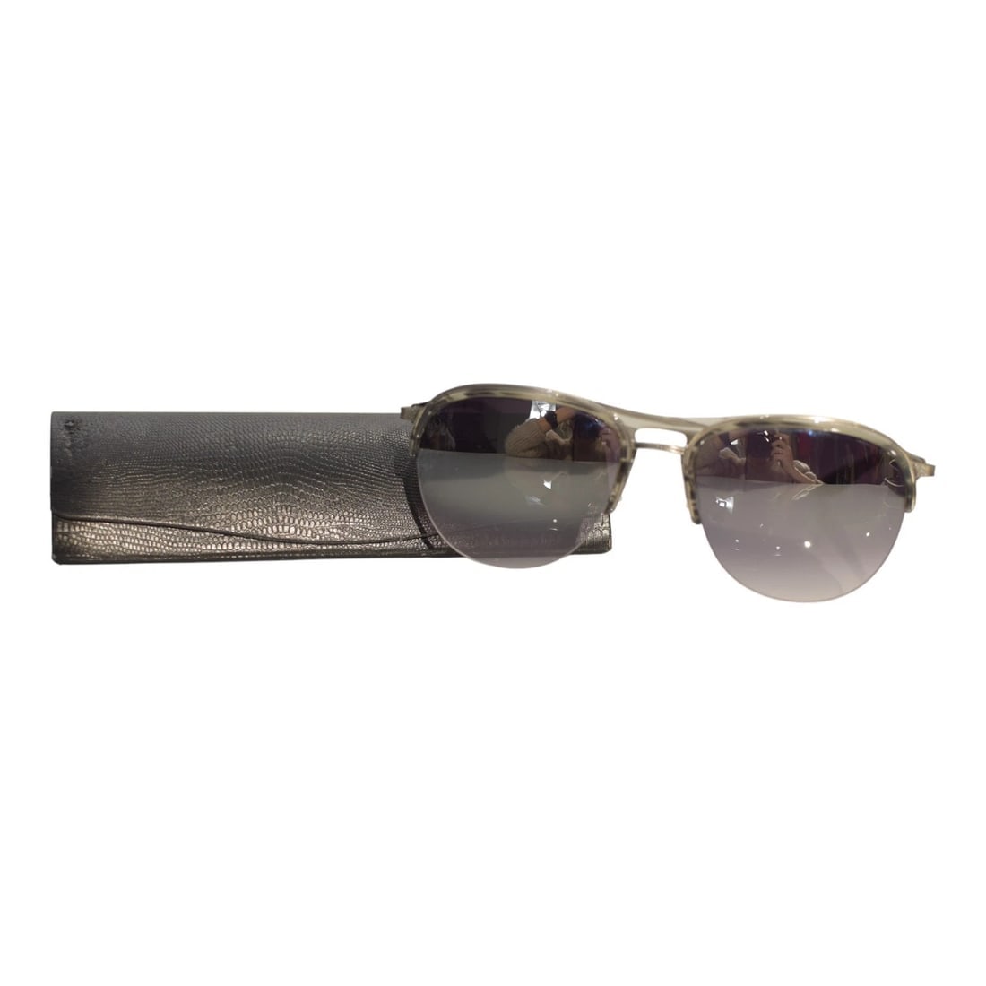 Barton Perreira HEIST Pewter / Gray Mirror Sunglasses Unisex Aviator Sunglasses - 9