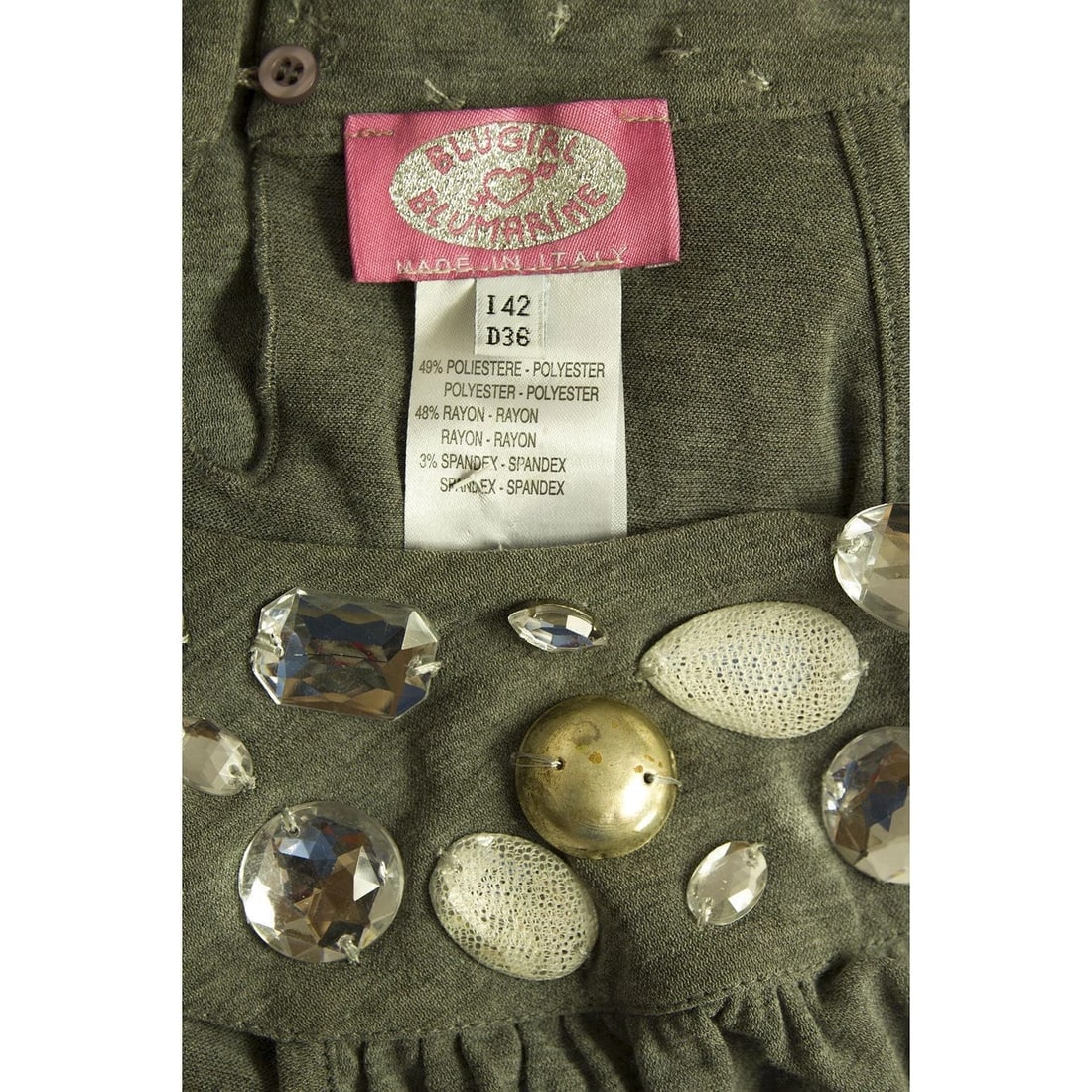 Blugirl Blumarine Romantic Gray Beaded Cami Tank Vest Sleeveless Top sz 42 - 5