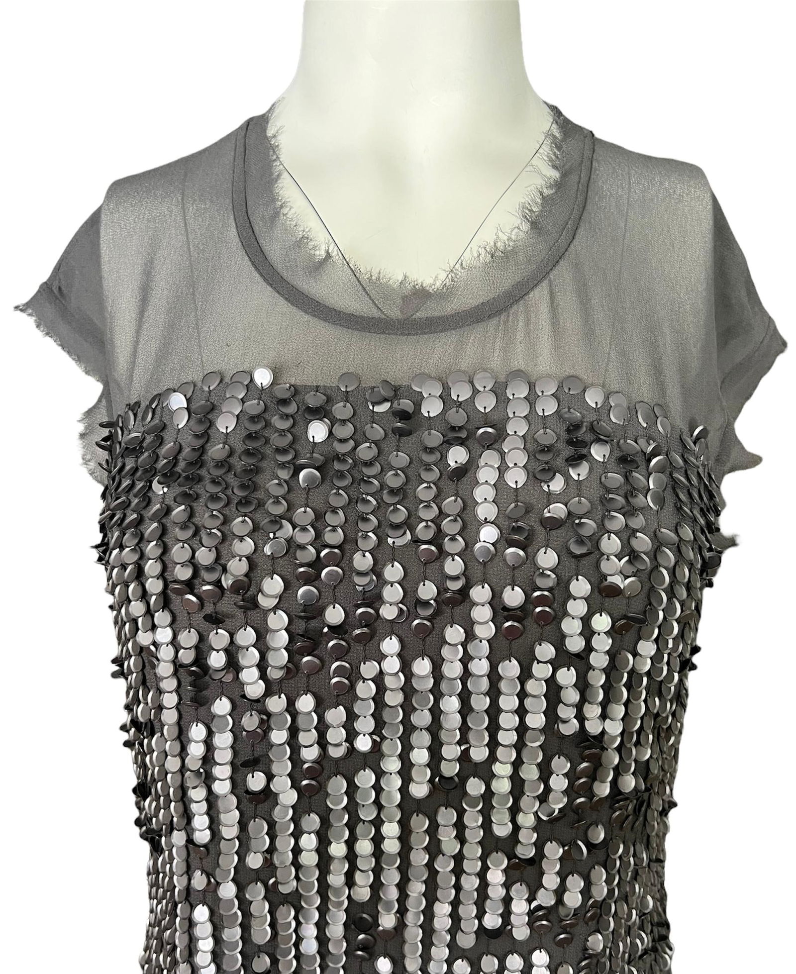 Madison Marcus Grey Sequin Mini Dress - 13
