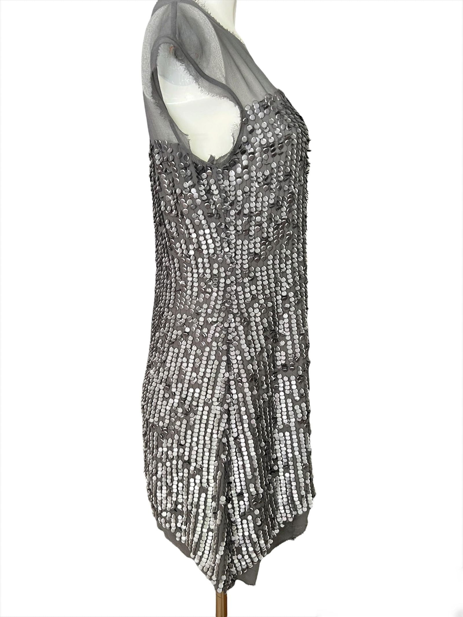 Madison Marcus Grey Sequin Mini Dress - 2