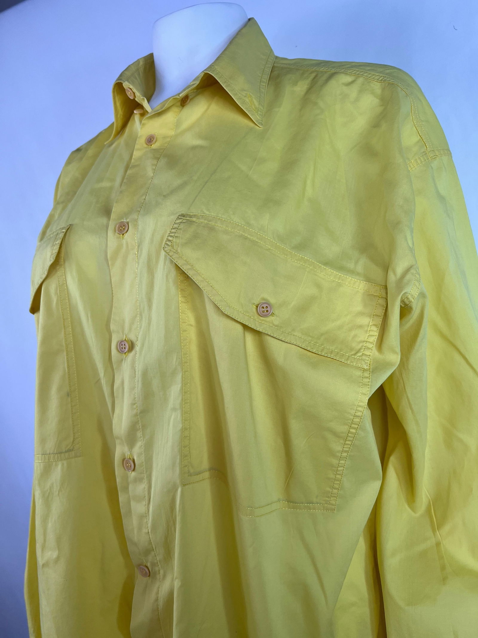 Istante Yellow Button Down Shirt, Size 50 - 2