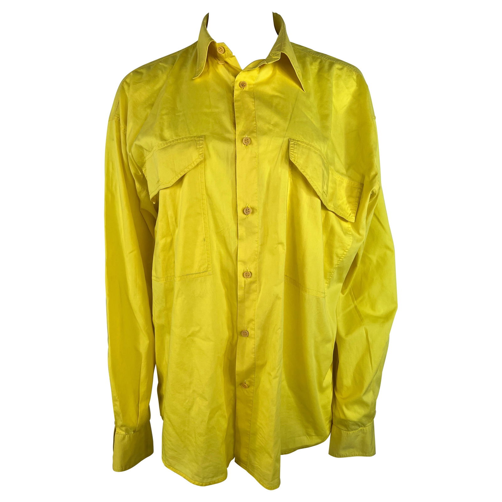 Istante Yellow Button Down Shirt, Size 50 - 7