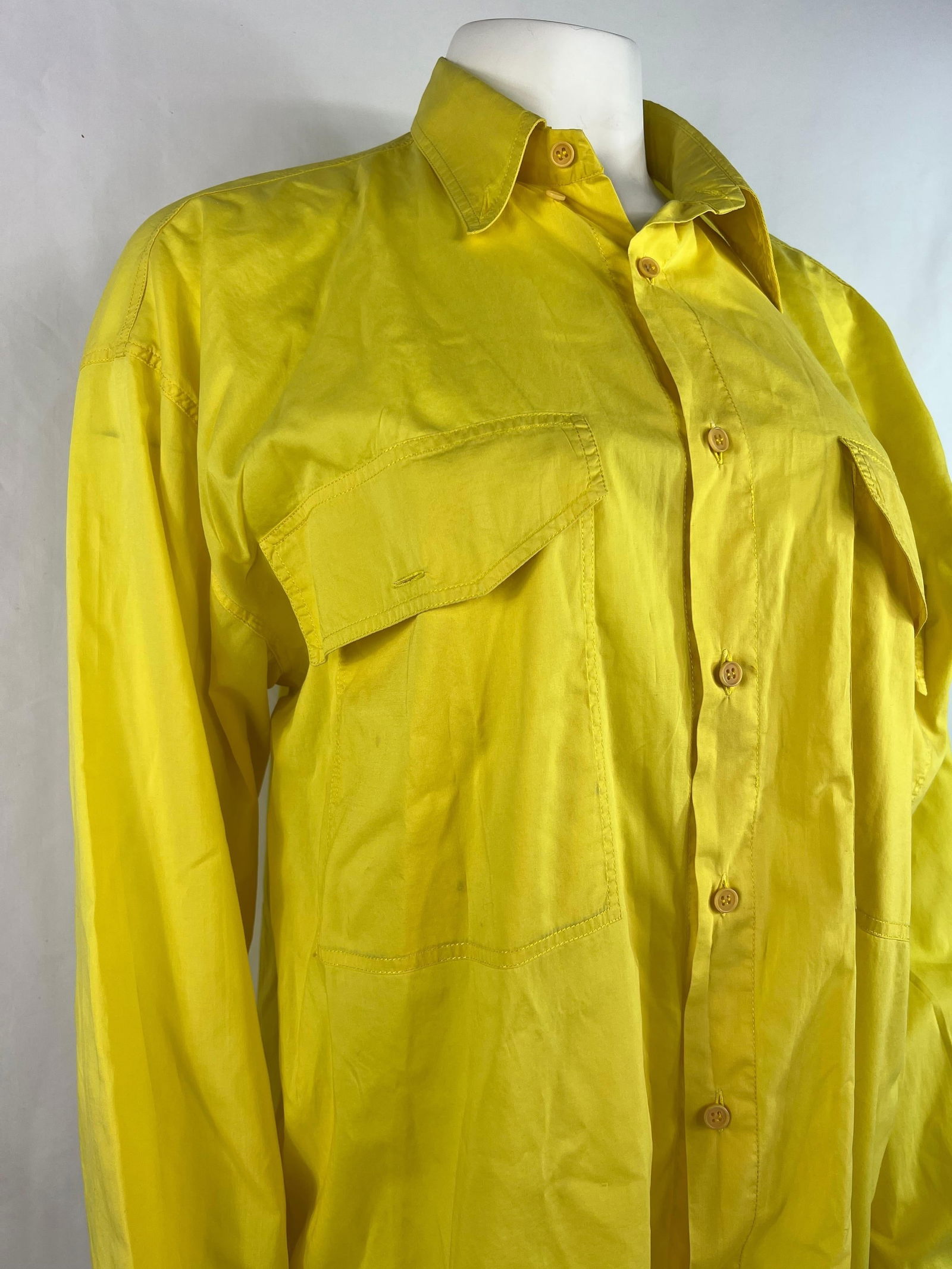 Istante Yellow Button Down Shirt, Size 50 - 8