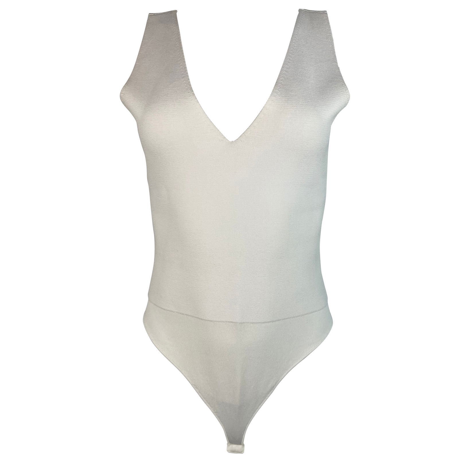 A.L.C. White One Piece Top Bodysuit, Size Large: Product details: The bodysuit features deep v-neckline, sleeveless with thong bottom. Reserve: $360.00 Shipping:Domestic: Flat-rate of $85.99 to anywhere within the contiguous