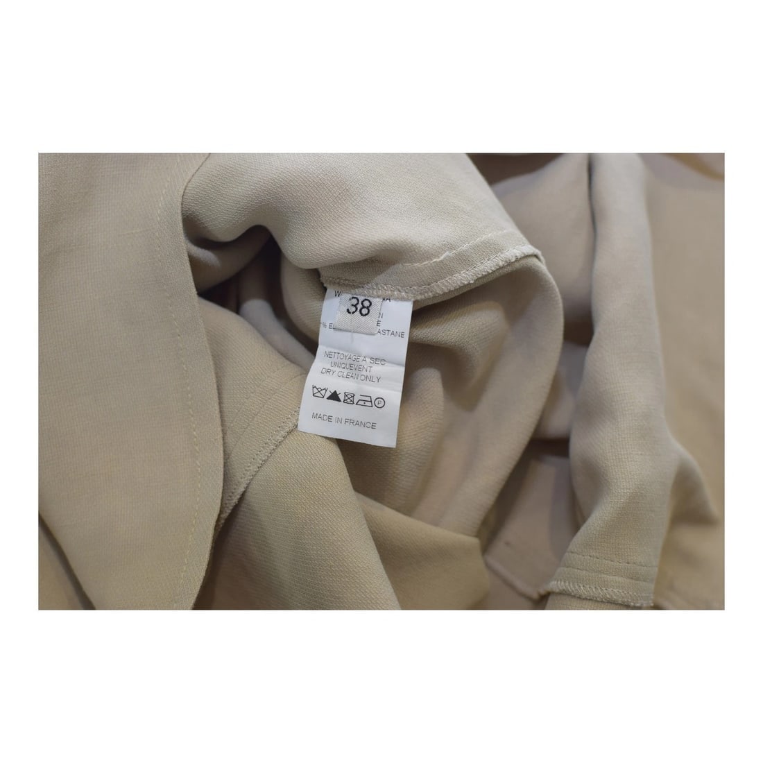 LANVIN ETE 2010 Beige Linen Blend Pleated Knot-detail Shoulder Summer Dress 38 - 6