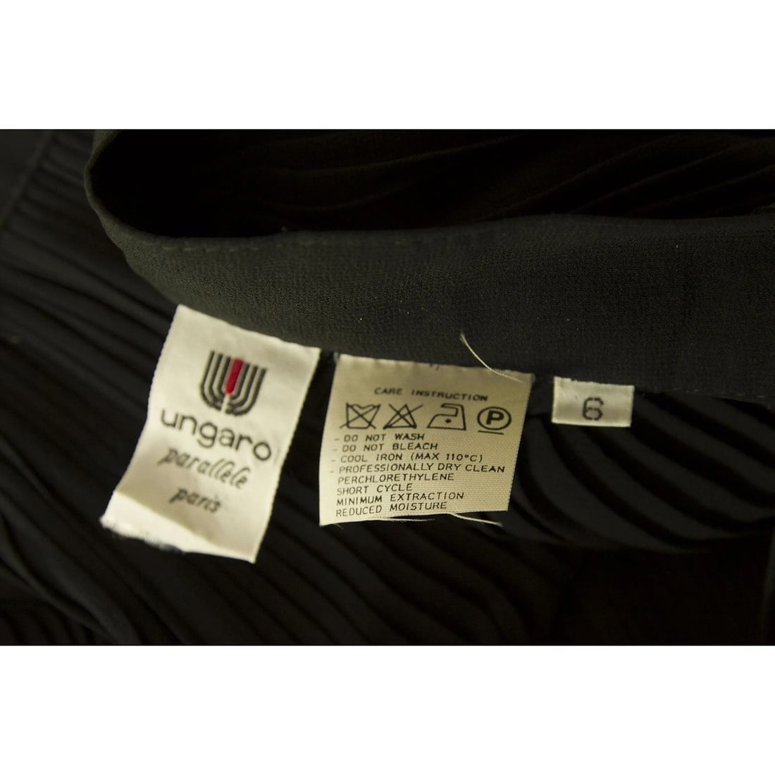 Ungaro Black Semisheer Small Pleats Formal Wide Leg Palazzo Trousers Pants sz 6 - 5