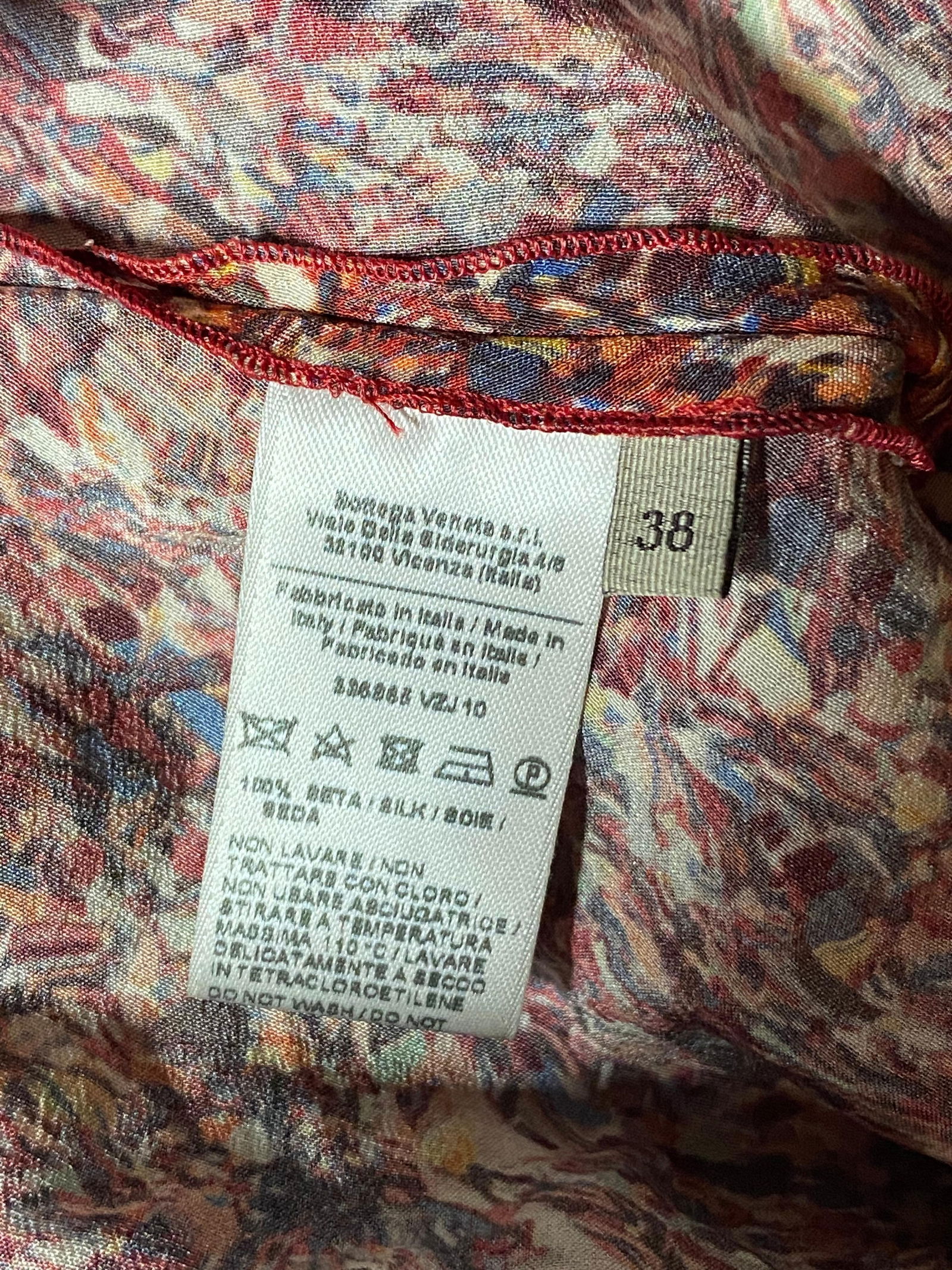 Bottega Veneta Multicolored Short Sleeves Blouse Top, Size 38 - 15