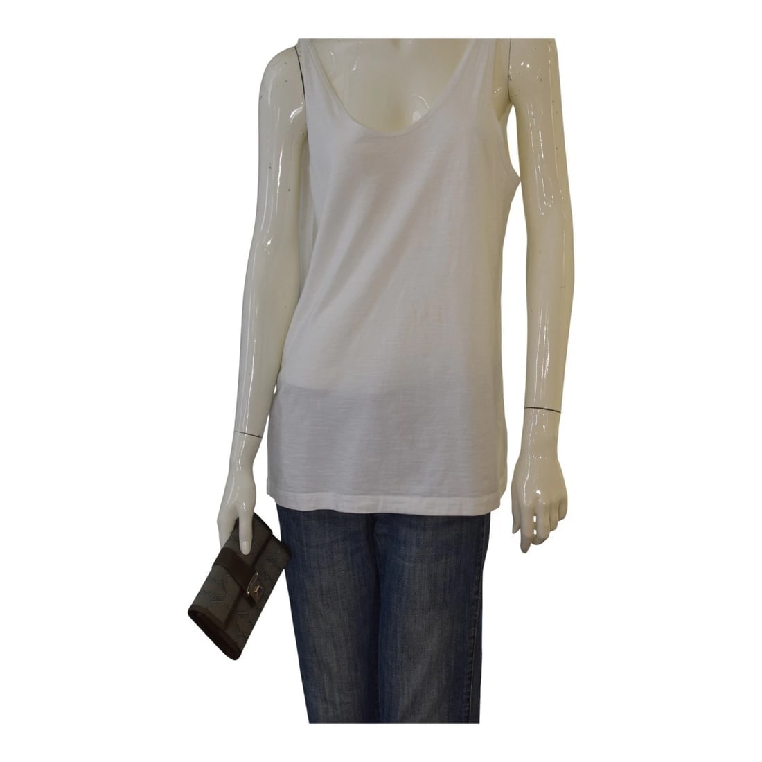 Giangranco Ferre Khaki Leather & Fabric Wallet Gold hardware Long Envelope - 15