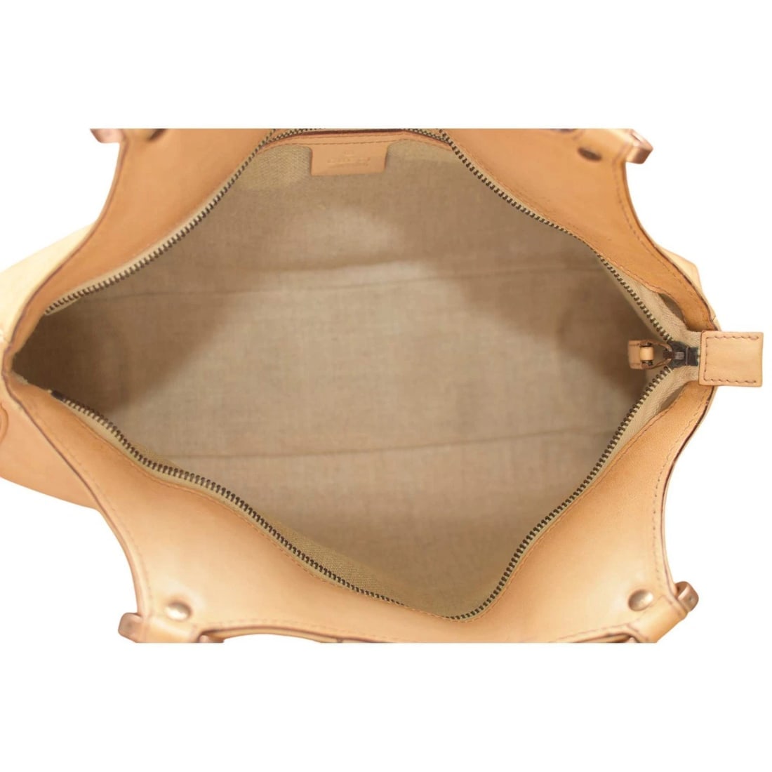 Gucci Vintage Beige Leather Wood Logo Hobo Medium Bag Tote Shoulder Bag handbag - 6