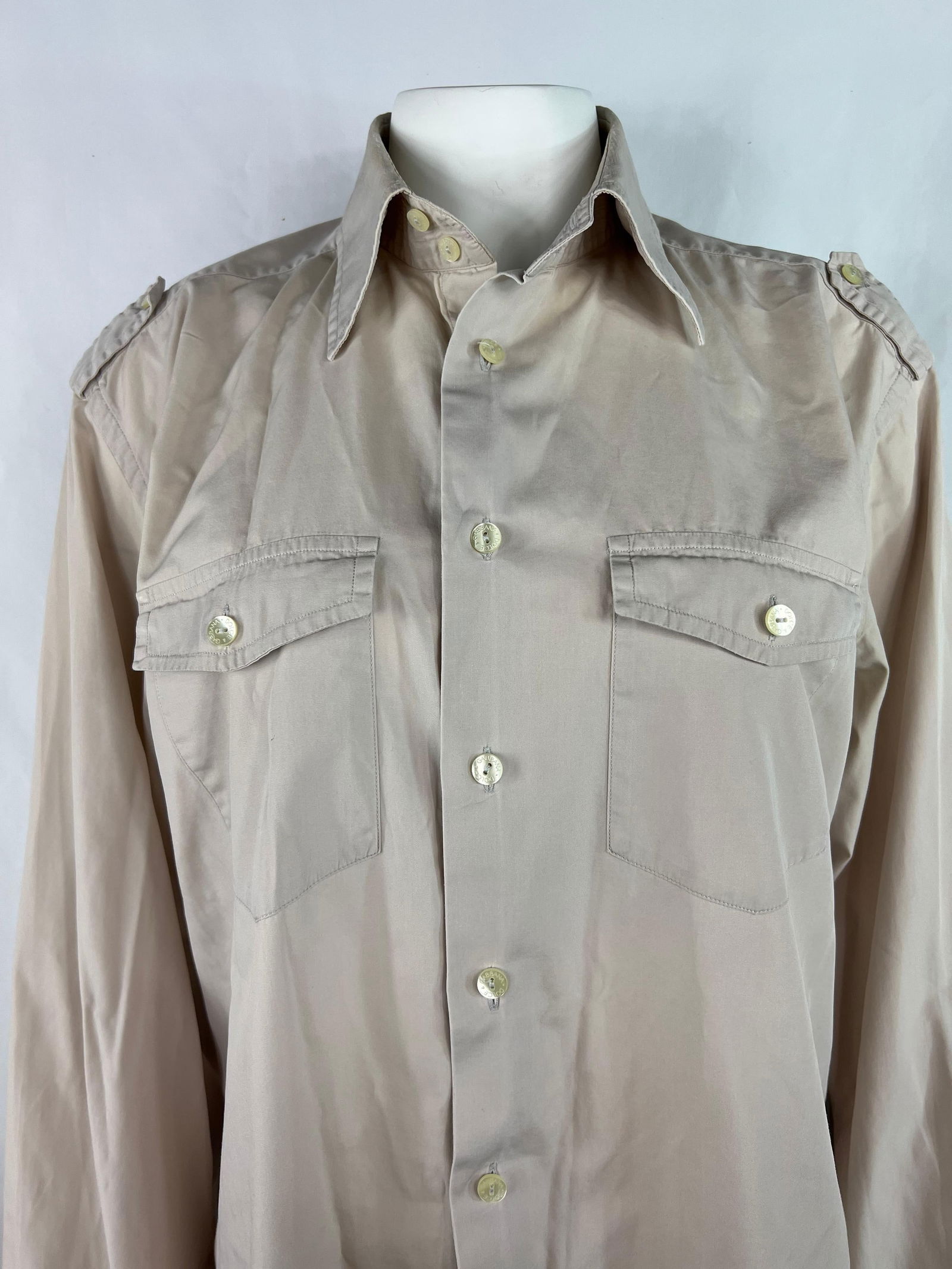 Dolce & Gabbana Beige Button Down Shirt - 16