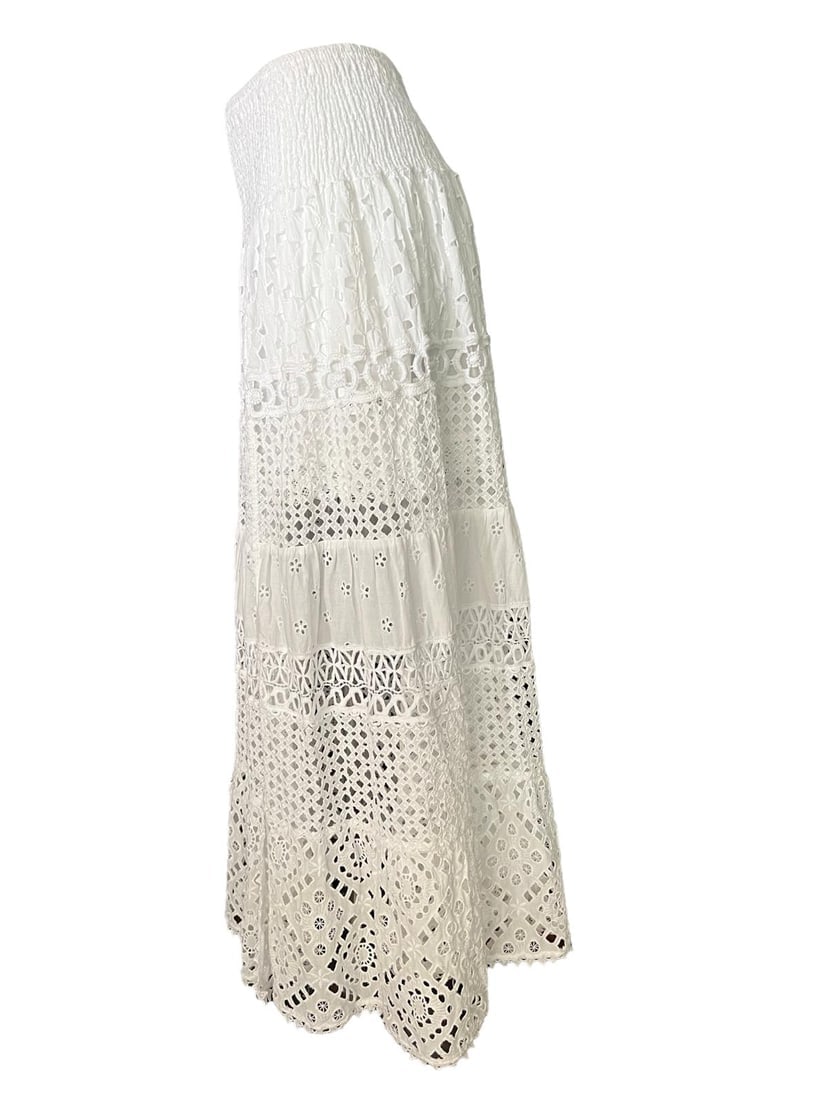 Temptation Positono White Cotton Maxi Skirt - 16