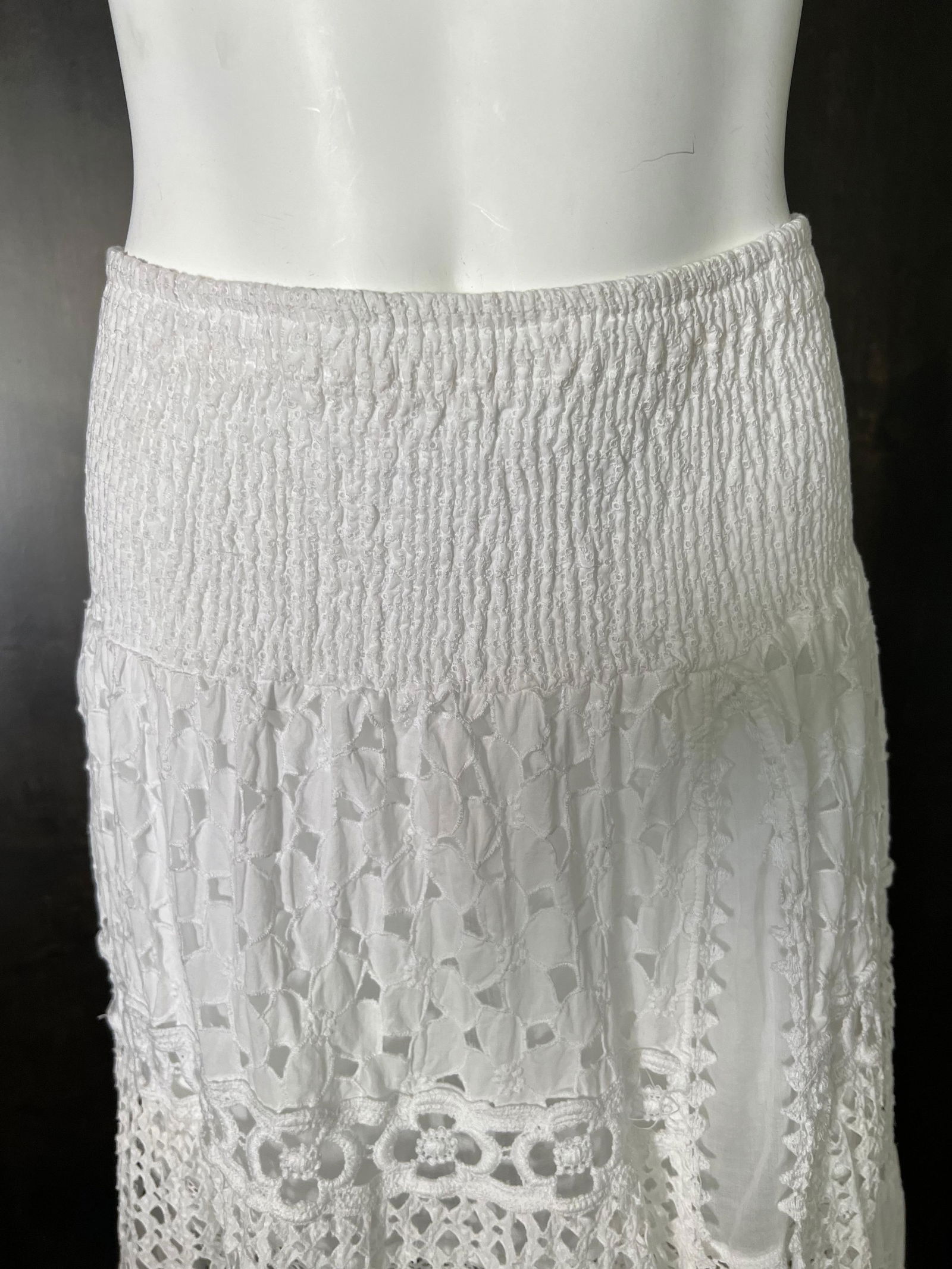 Temptation Positono White Cotton Maxi Skirt - 18