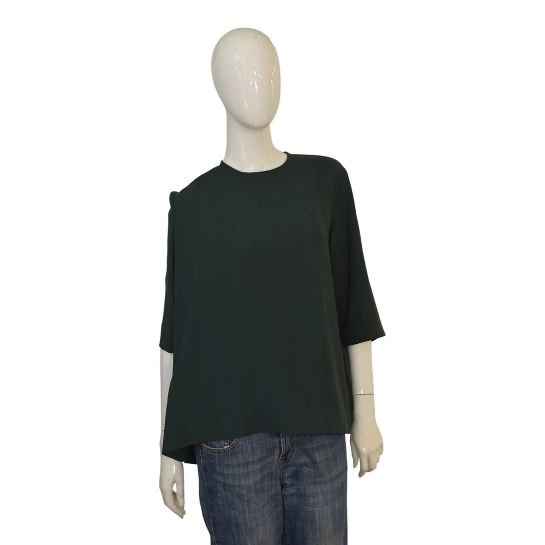 Wildwood Green Blouson-Sleeve Blouse – Minimalist Flowing Design – Size M: Title:Wildwood Green Blouson-Sleeve Blouse – Minimalist Flowing Design – Size MDescription:Wildwood Green Blouson-Sleeve Blouse – Minimalist Flowing Design – Size M This