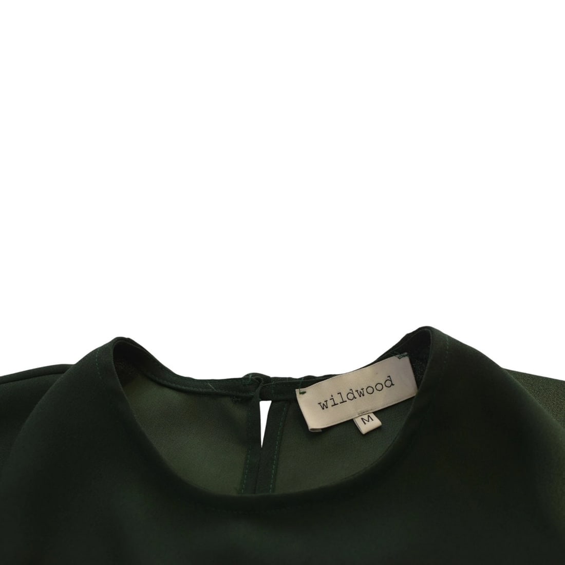 Wildwood Green Blouson-Sleeve Blouse – Minimalist Flowing Design – Size M - 3