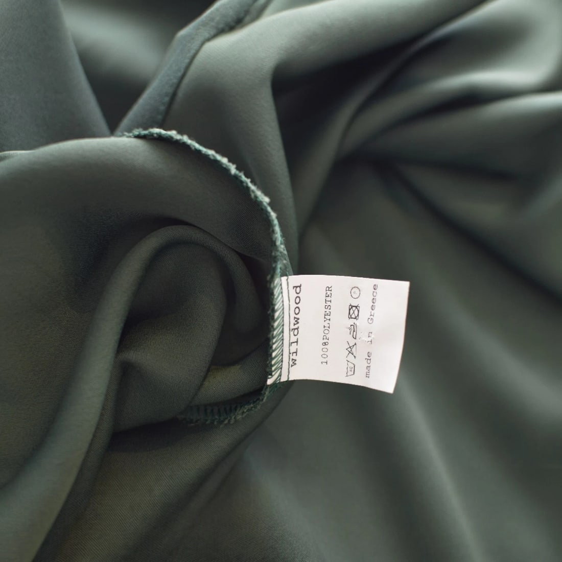 Wildwood Green Blouson-Sleeve Blouse – Minimalist Flowing Design – Size M - 4