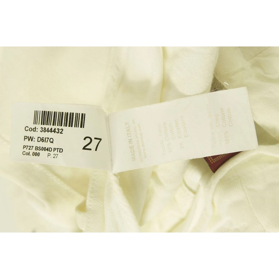 Dondup White Skinny Denim Jeans Cotton Trousers Pants sz 27 code 3844432 - 6