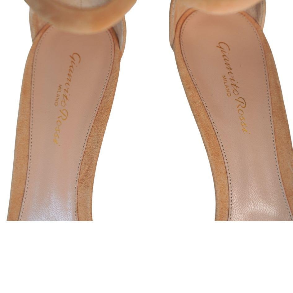 Gianvito Rossi Portofio Nude Suede Heel Sandals - 10
