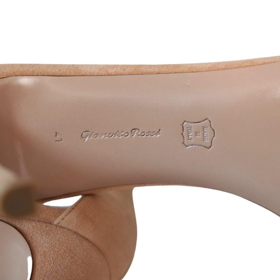 Gianvito Rossi Portofio Nude Suede Heel Sandals - 15