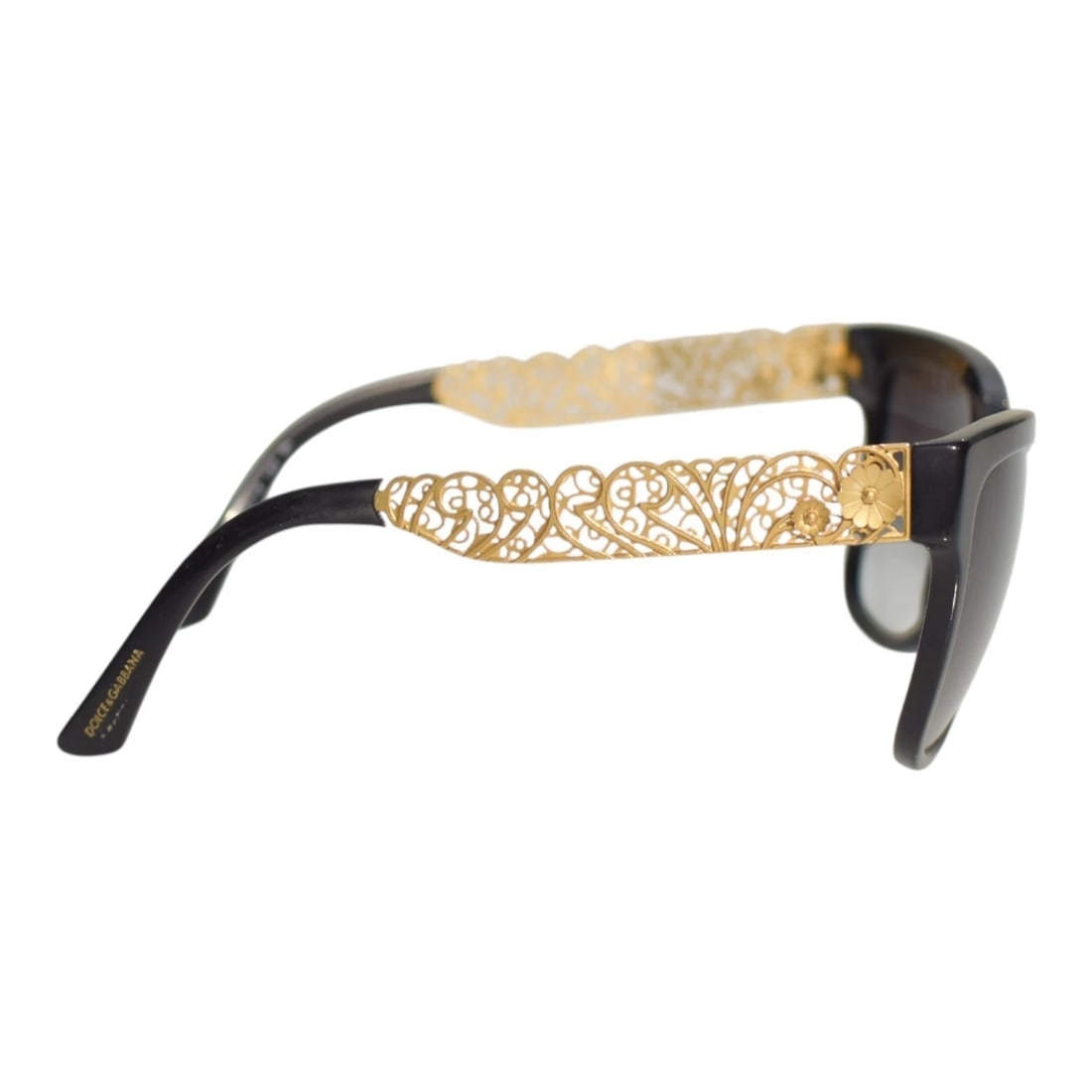 Dolce & Gabbana DG4212 Black & Gold Filigree Cat Eye Sunglasses - 5
