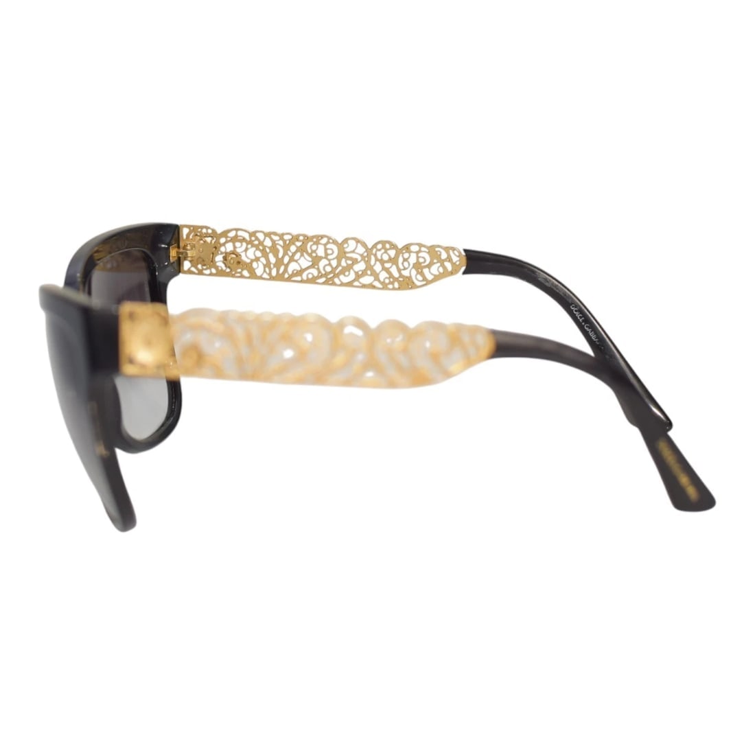 Dolce & Gabbana DG4212 Black & Gold Filigree Cat Eye Sunglasses - 7