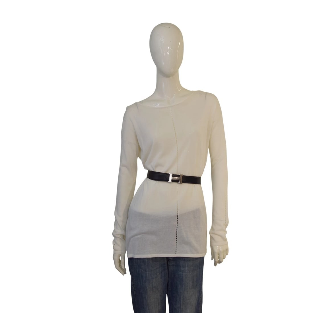 Hermès Reversible H Belt 32mm Black & Gold Togo Leather with Silver Buckle Sz 80 - 3