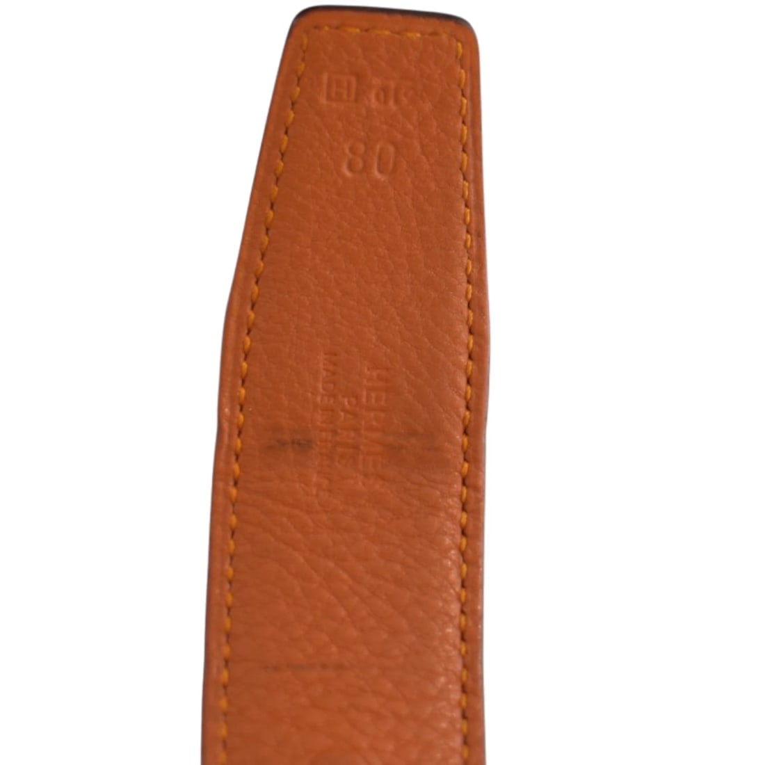 Hermès Reversible H Belt 32mm Black & Gold Togo Leather with Silver Buckle Sz 80 - 6