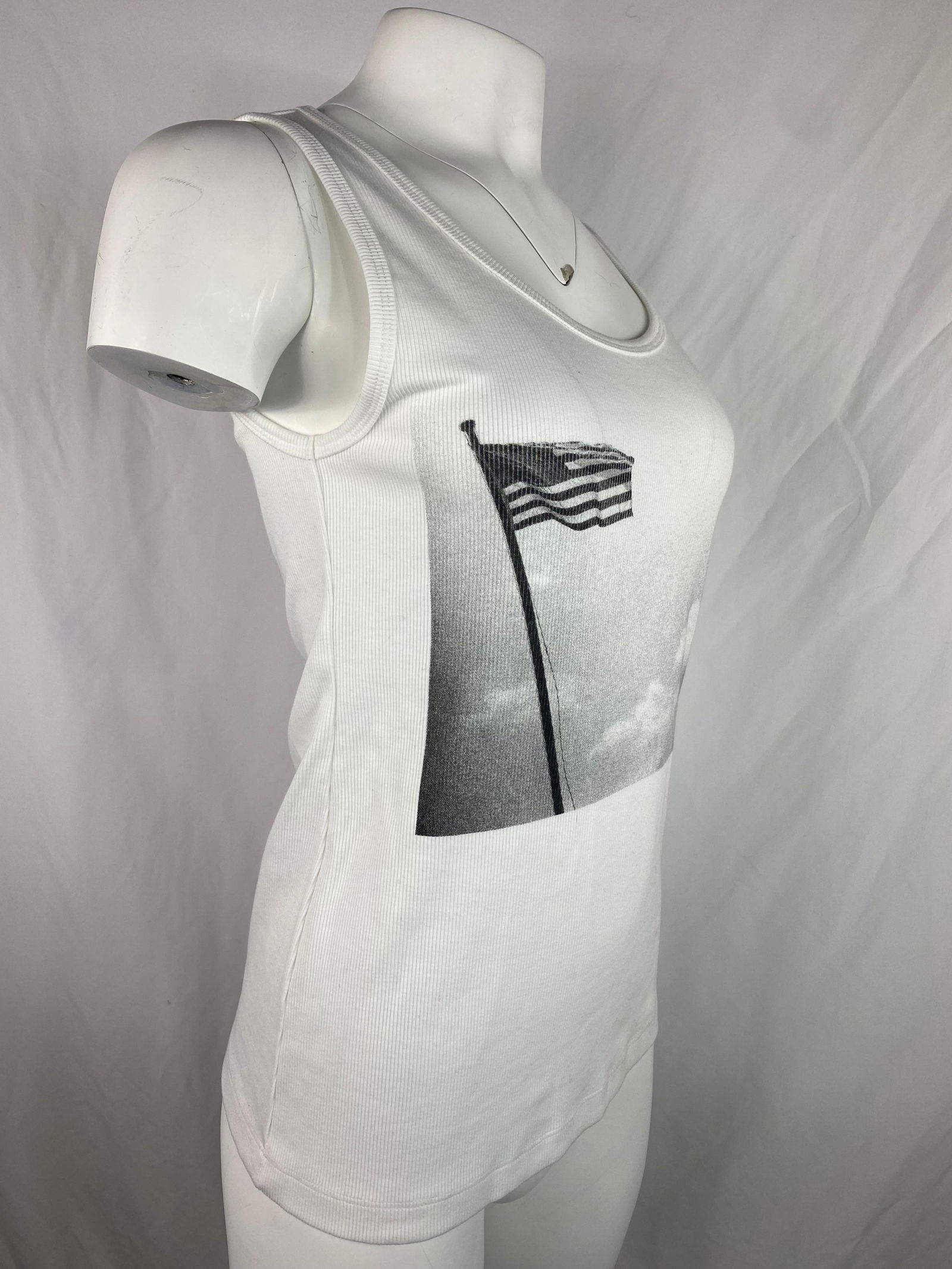 Calvin Klein Andy Warhol White Tank Top, Size Small - 8