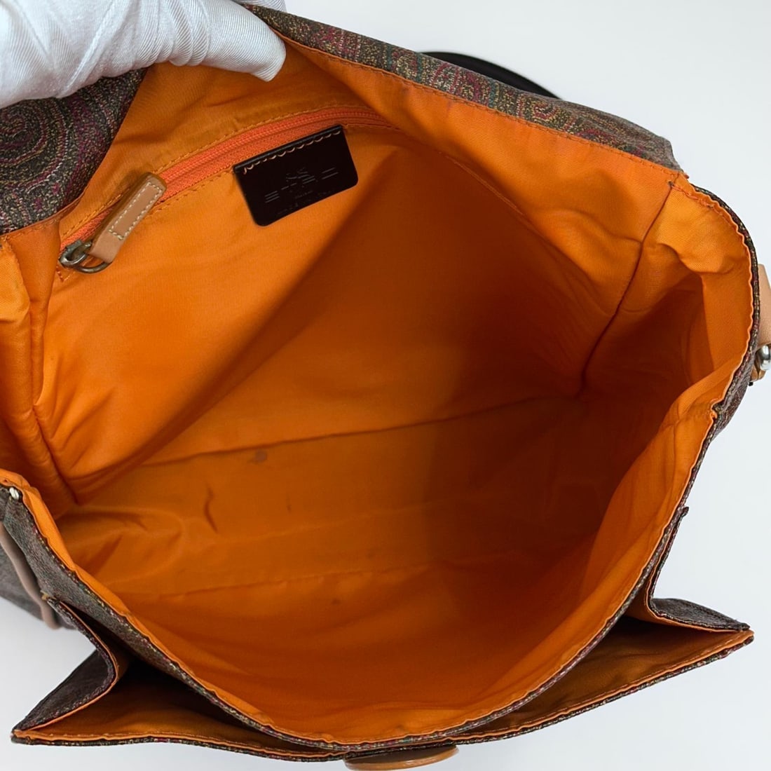 ETRO Paisley Fabric Messenger Bag with Adjustable Shoulder Strap - 10