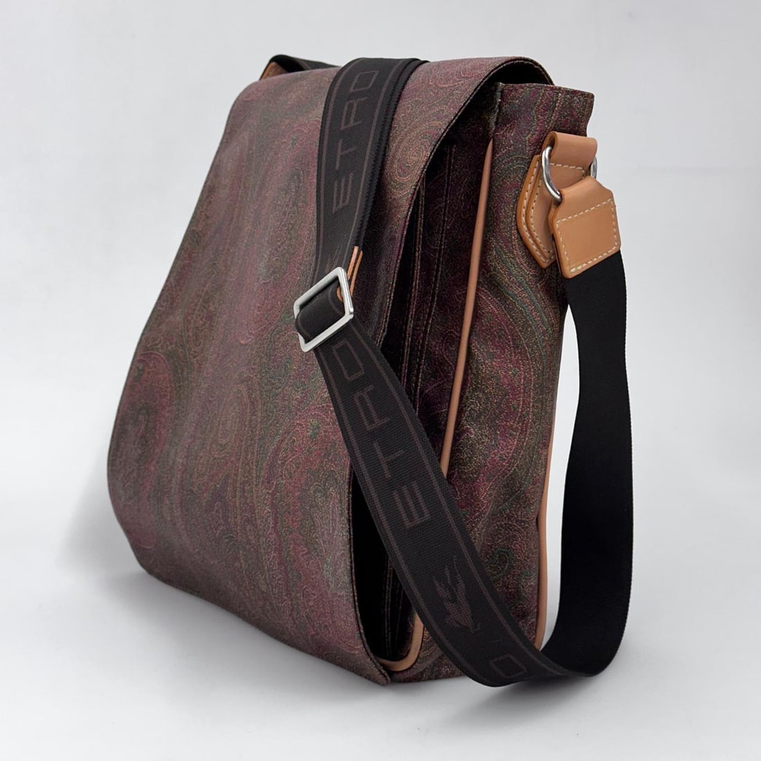 ETRO Paisley Fabric Messenger Bag with Adjustable Shoulder Strap - 3