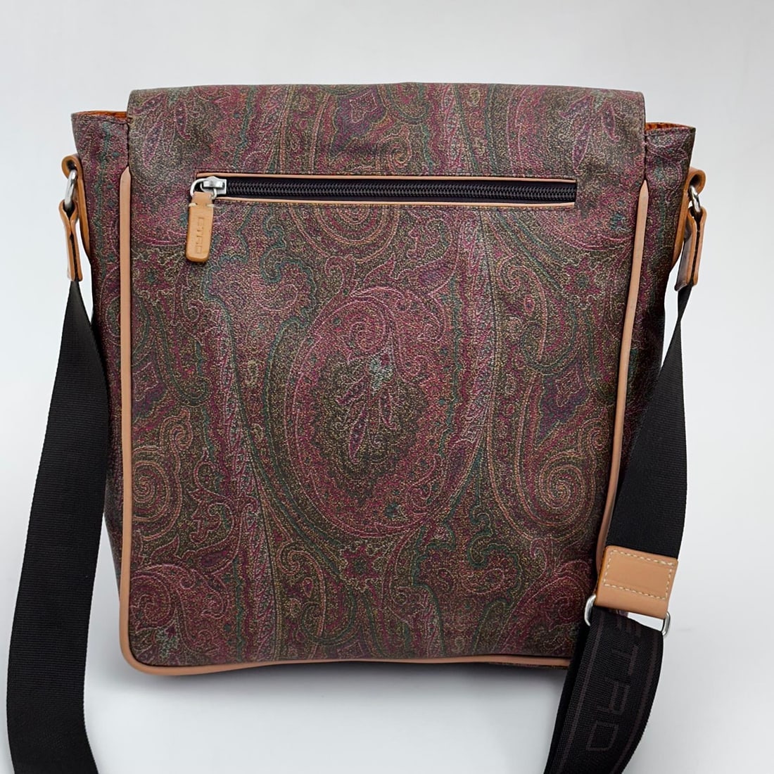 ETRO Paisley Fabric Messenger Bag with Adjustable Shoulder Strap - 4