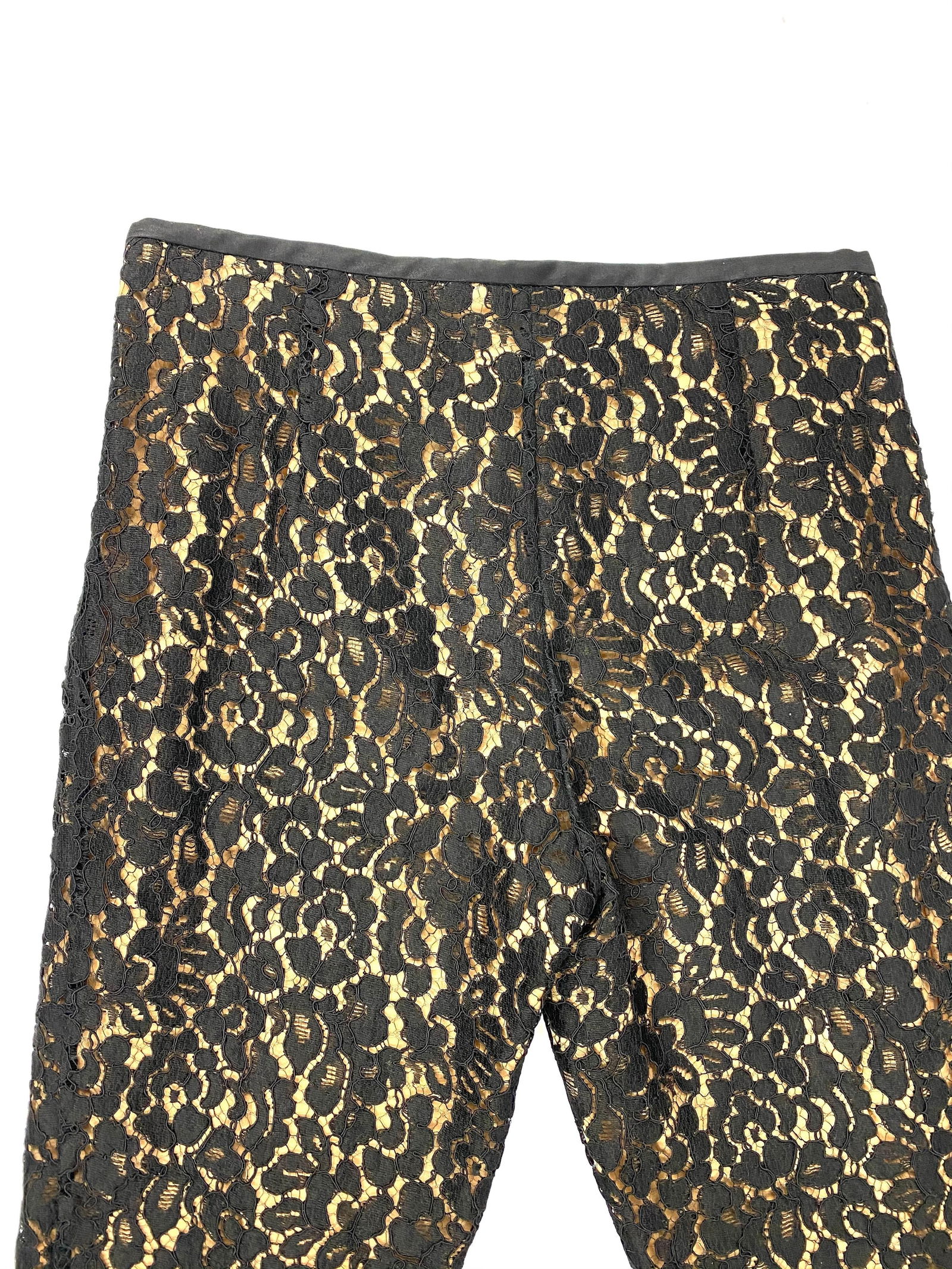 Michael Kors Collection Black and Beige Lace Skinny Pants Size 4 - 19