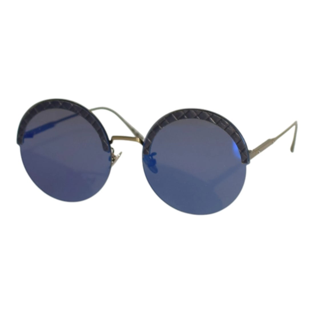 Bottega Veneta 0208S 003 60-18 Blue Metal & Leather Round Oversized Sunglasses: Title:Bottega Veneta 0208S 003 60-18 Blue Metal & Leather Round Oversized SunglassesDescription:Bottega Veneta 0208S 003 60-18 Blue Metal & Leather Round Oversized Sunglasses Step into a refined
