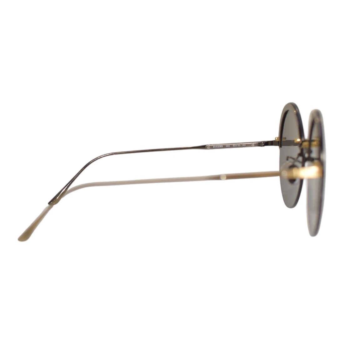 Bottega Veneta 0208S 003 60-18 Blue Metal & Leather Round Oversized Sunglasses - 6