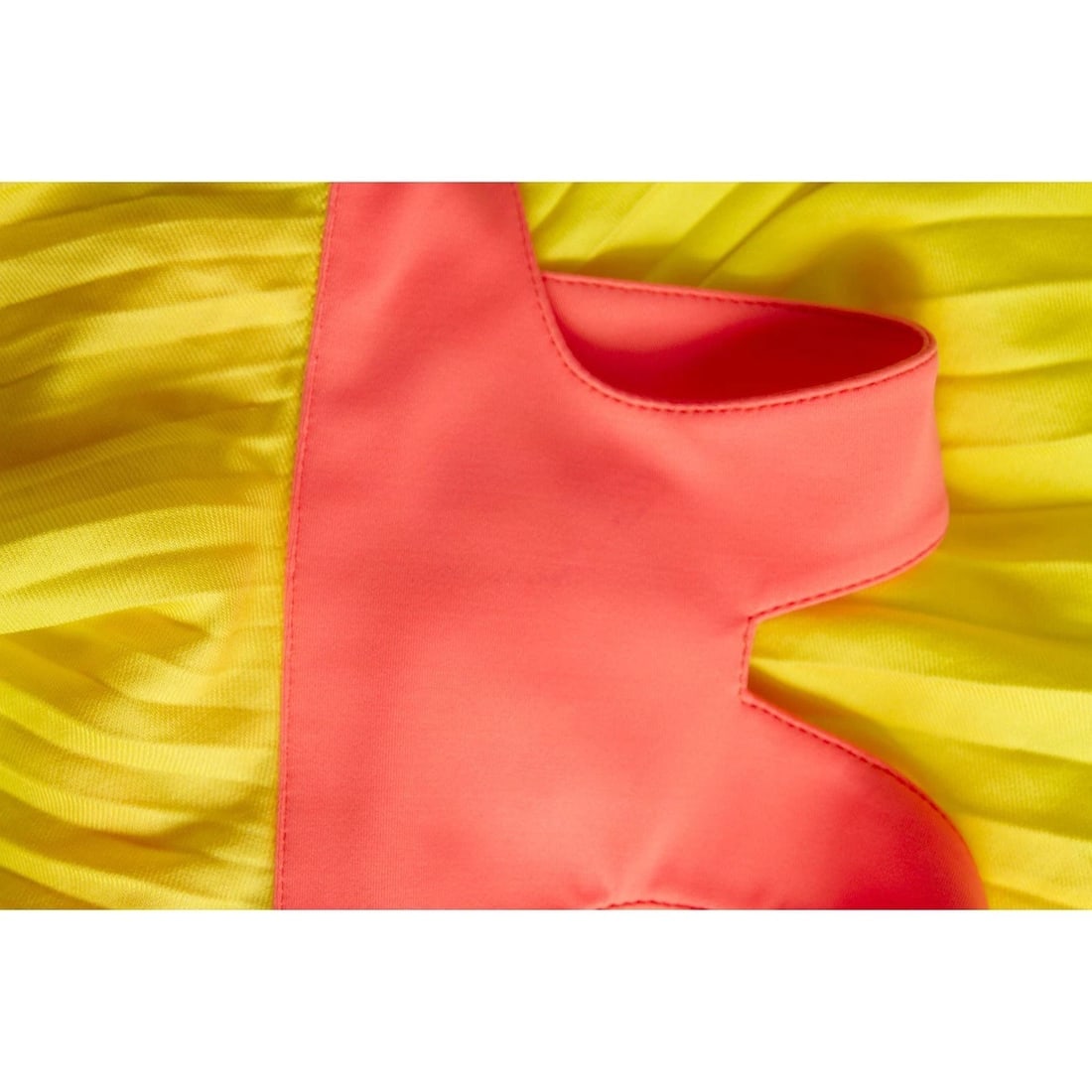 Paul & Joe Yellow Pink Pleated Sleeveless Halter Mini Summer Dress size 40 - 7