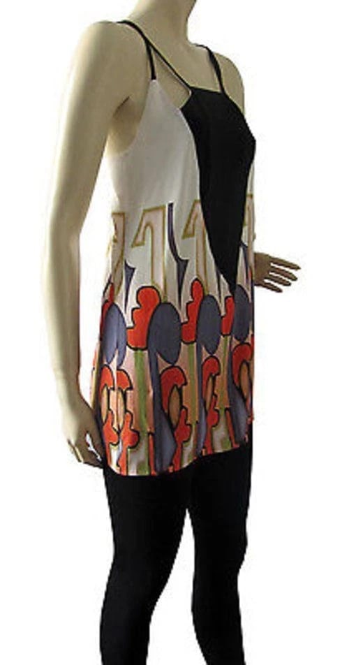 Etro Printed stretch-crepe camisole top, black criss-cross spaghetti straps - 3