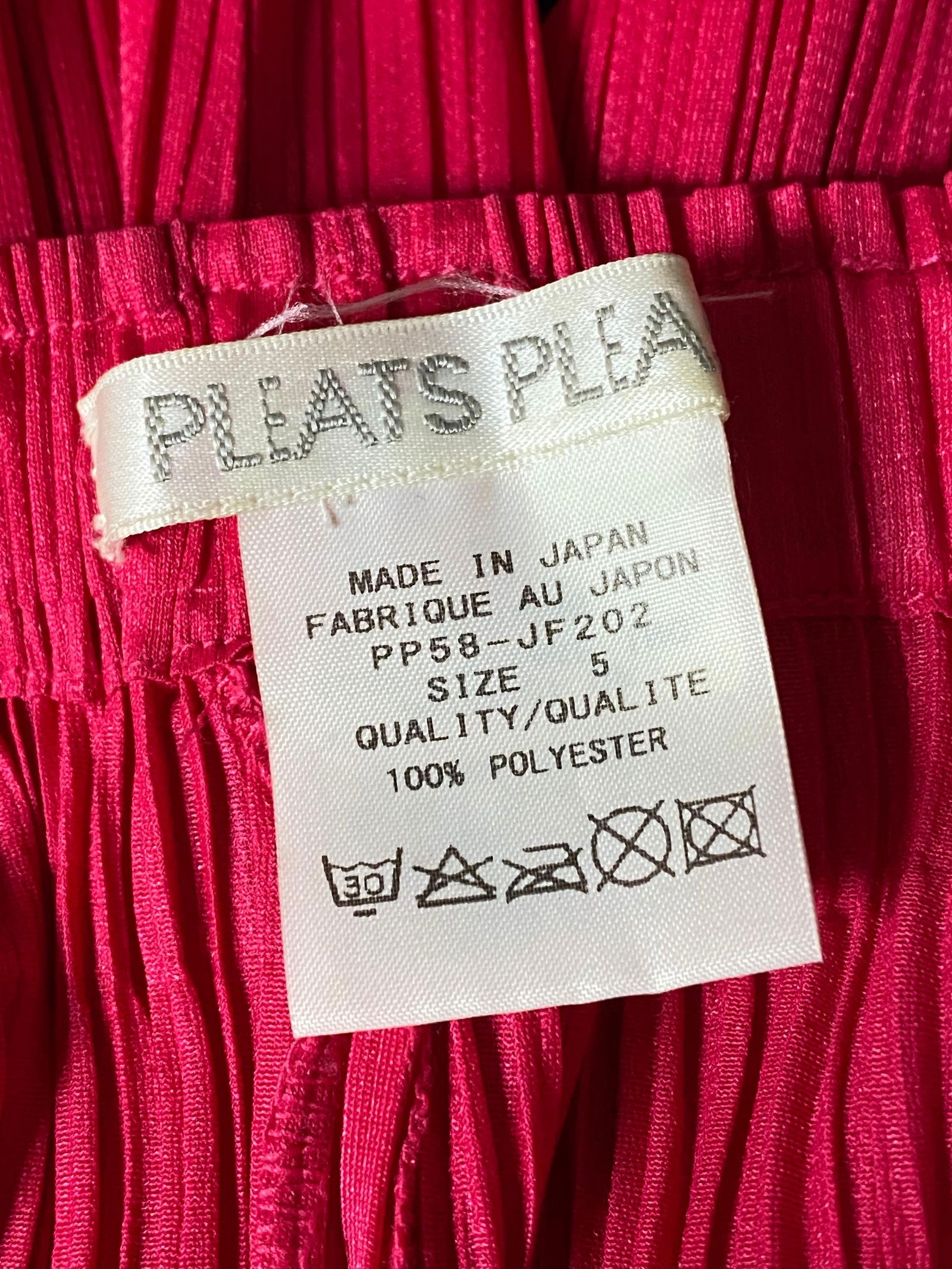 Pleats Please Pink Plated Pants, Size 5 - 18
