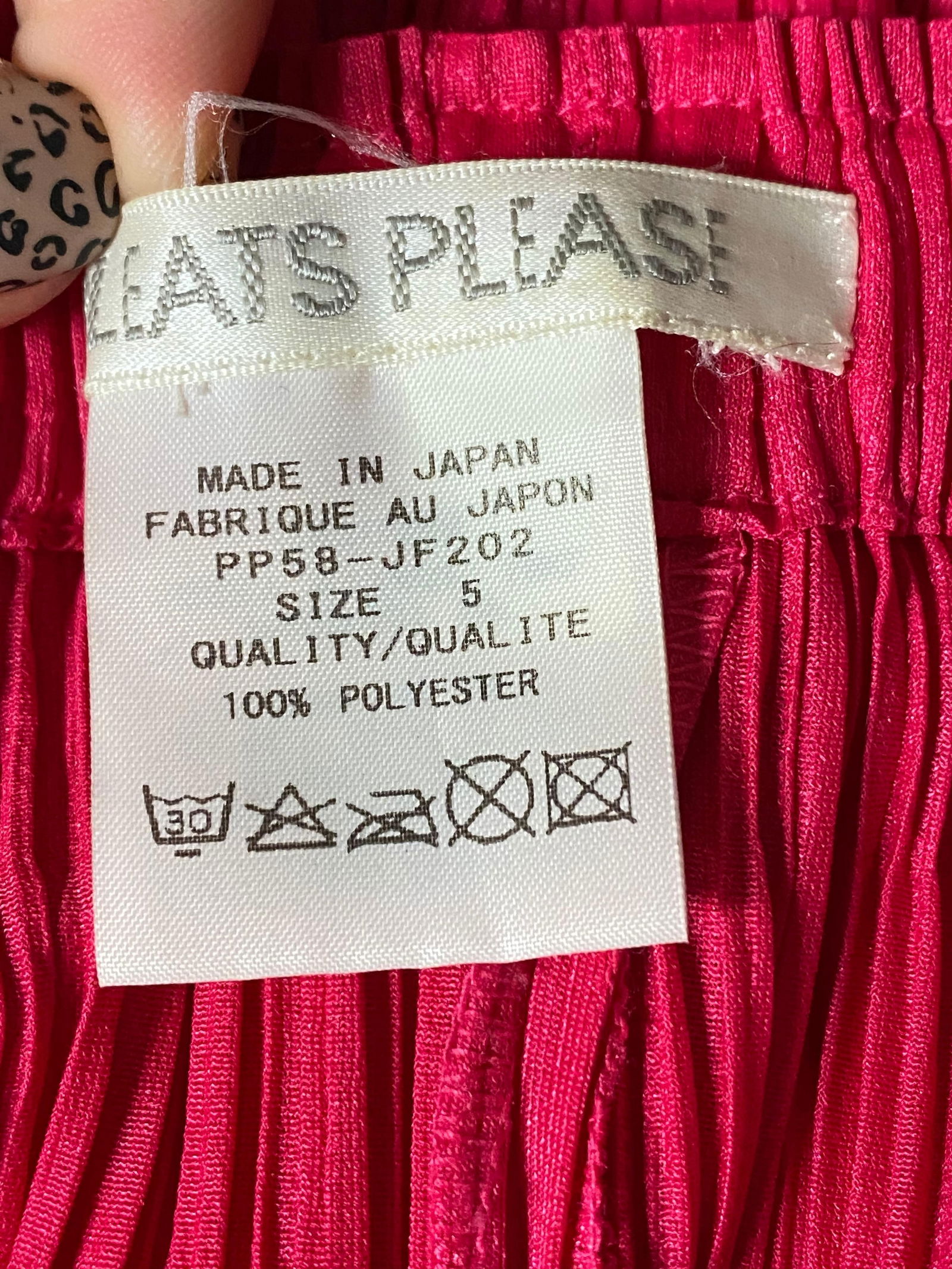 Pleats Please Pink Plated Pants, Size 5 - 5