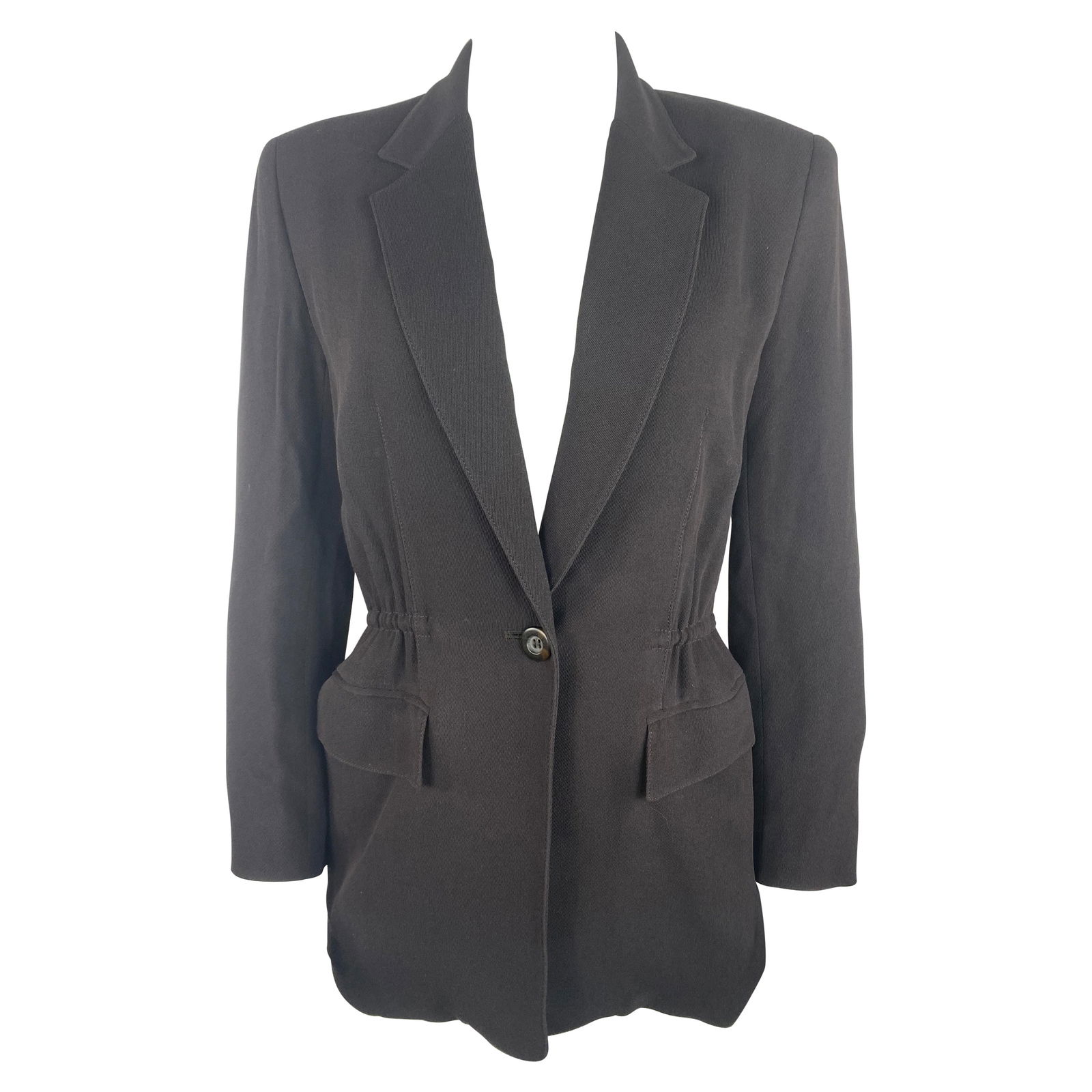 Emanuel Ungaro Brown Blazer Jacket, Size 2/36: Product details: The jacket features front button closure and front dual pockets. Reserve: $440.00 Shipping:Domestic: Flat-rate of $85.99 to anywhere within the contiguous