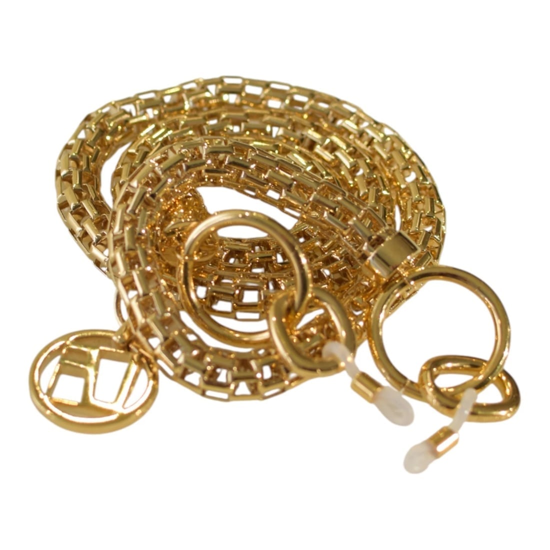 Linda Farrow 22 carat gold plated glasses chain with LF logo charm - 4