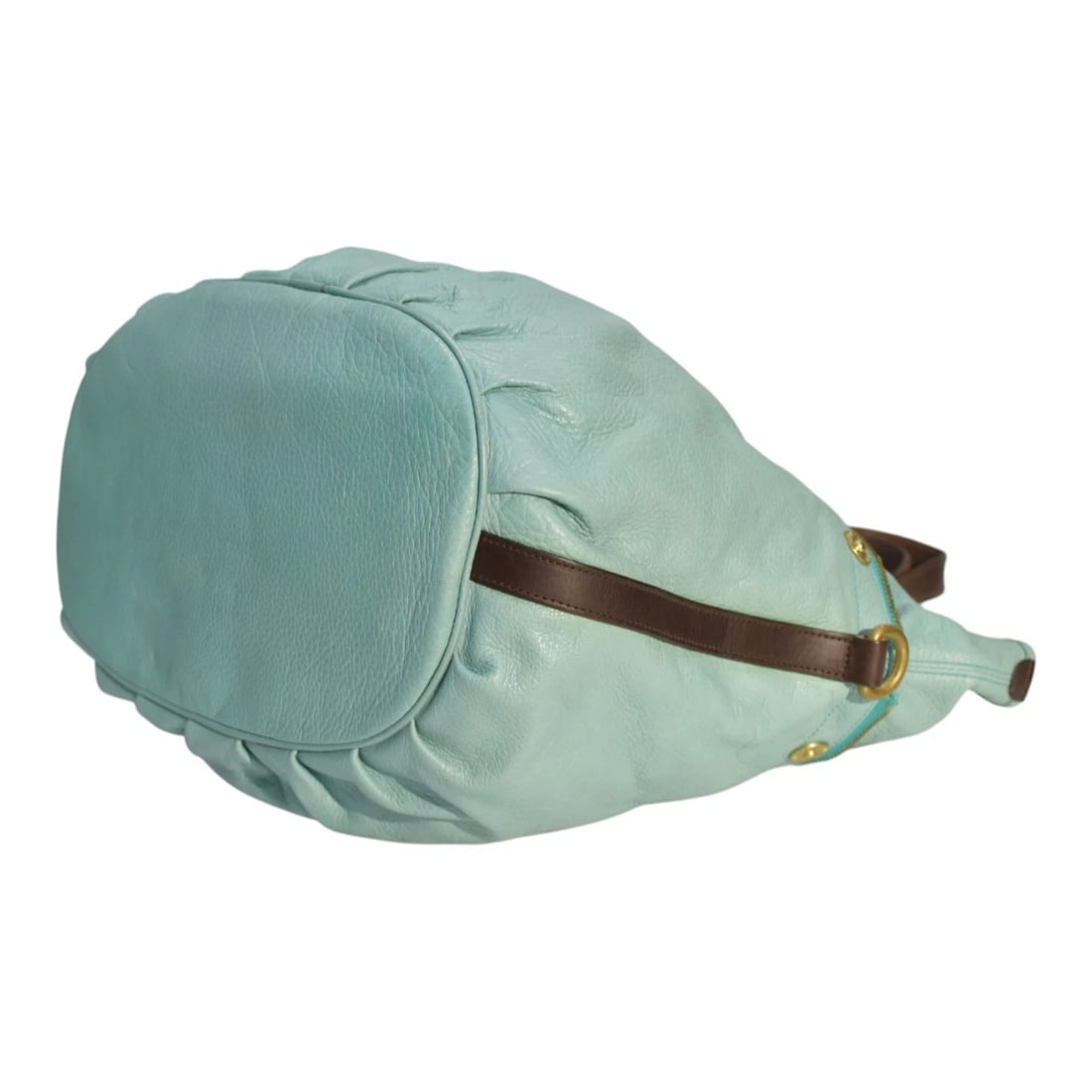 Mulberry Tillie Tote Bag Aqua Blue Leather with Brown Handles & detachable strap - 11