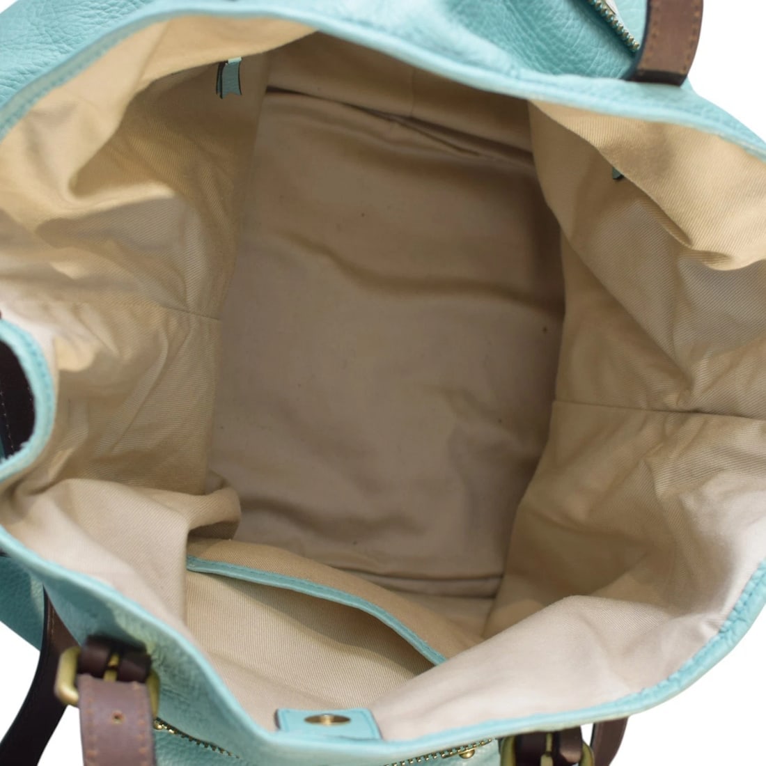 Mulberry Tillie Tote Bag Aqua Blue Leather with Brown Handles & detachable strap - 16