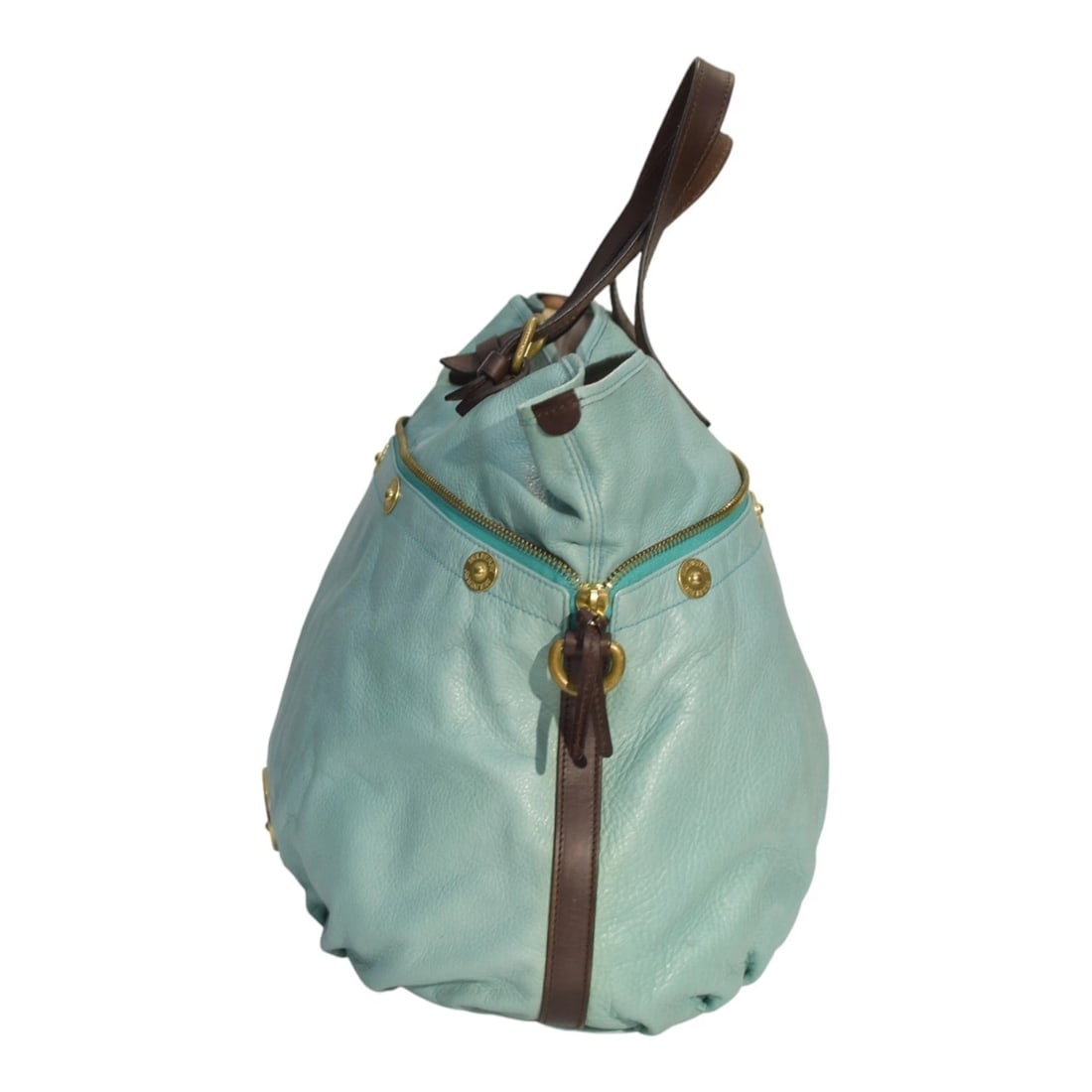 Mulberry Tillie Tote Bag Aqua Blue Leather with Brown Handles & detachable strap - 5
