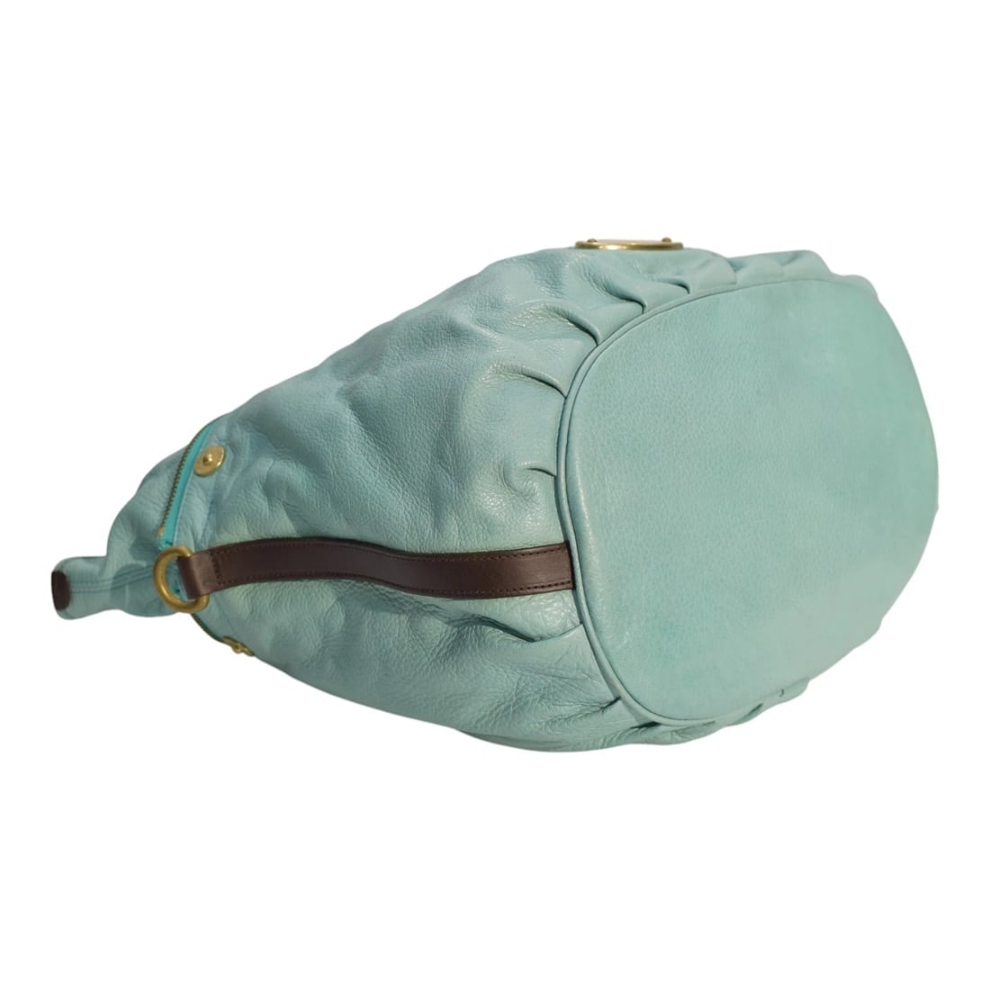 Mulberry Tillie Tote Bag Aqua Blue Leather with Brown Handles & detachable strap - 8